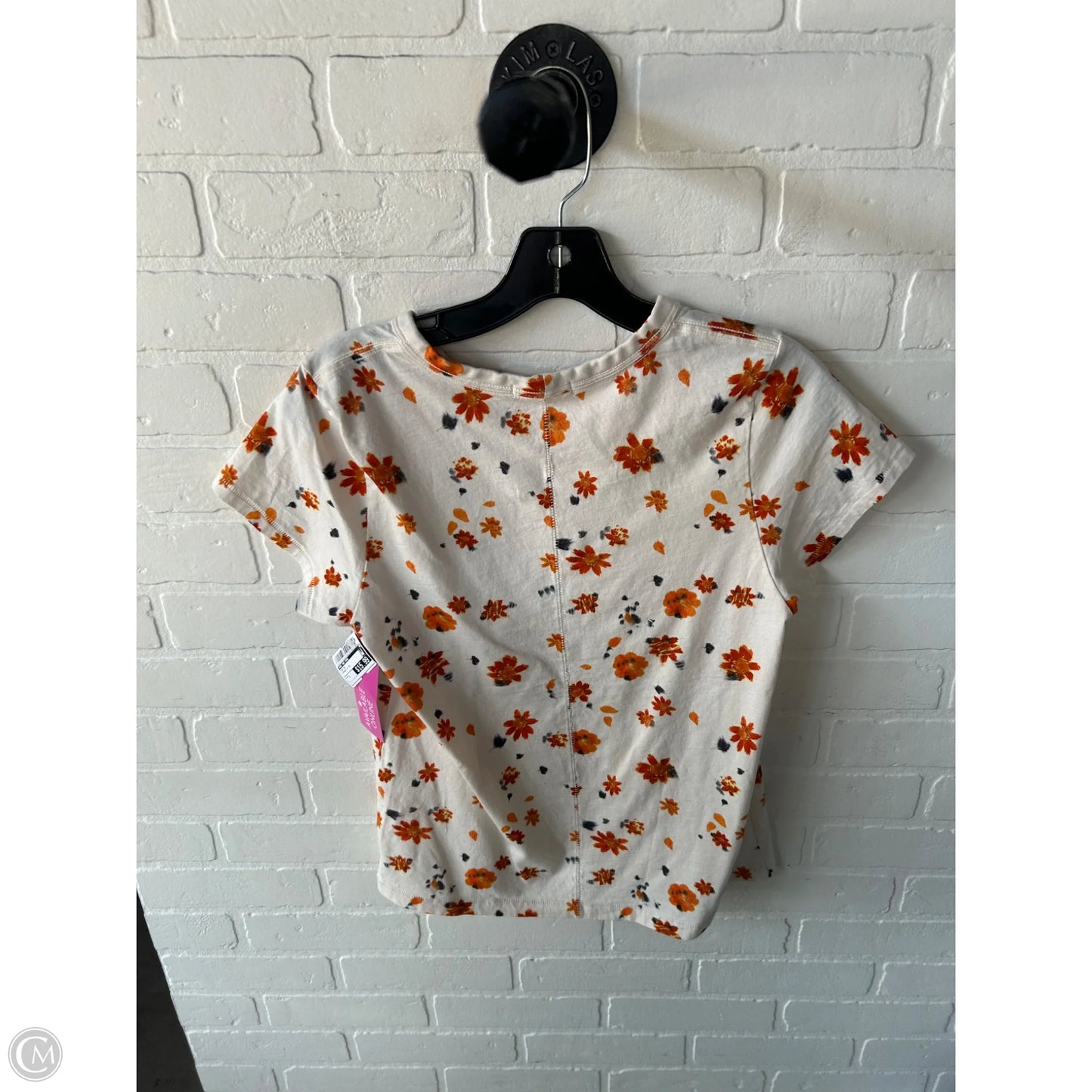 Top Short Sleeve By Rag And Bone In Orange & Tan, Size: L