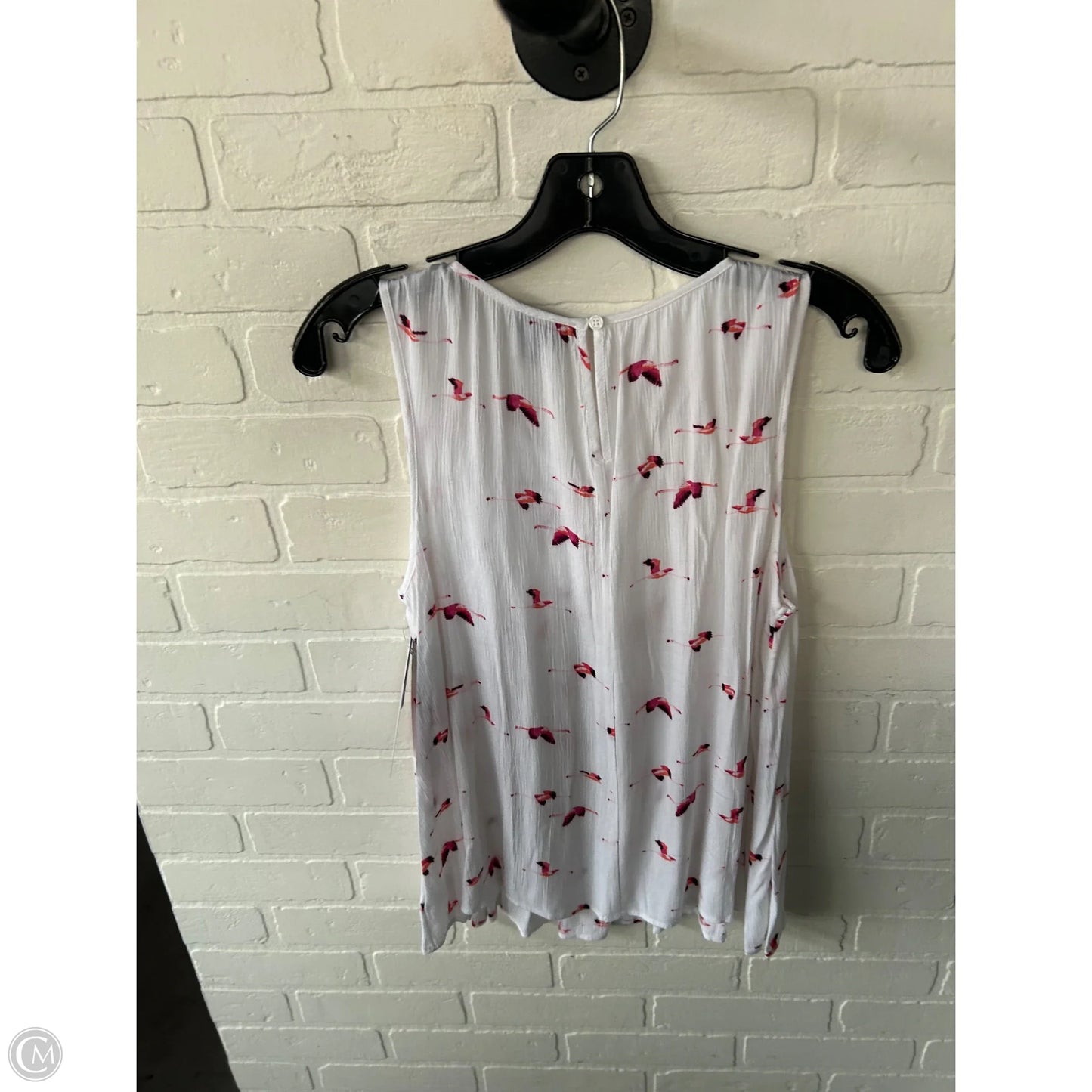 Top Sleeveless By Ana In Pink & White, Size: Mp