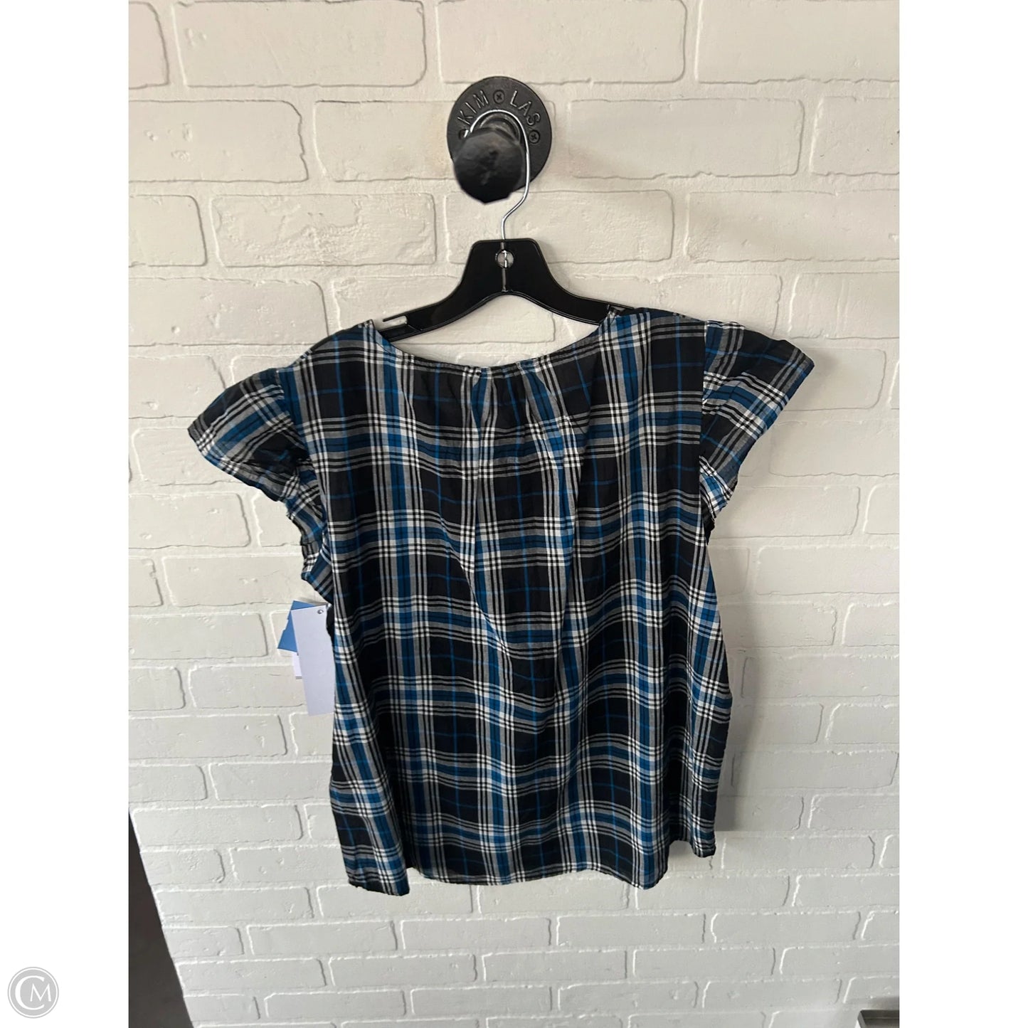 Top Short Sleeve By Liz Claiborne In Black & Blue, Size: M