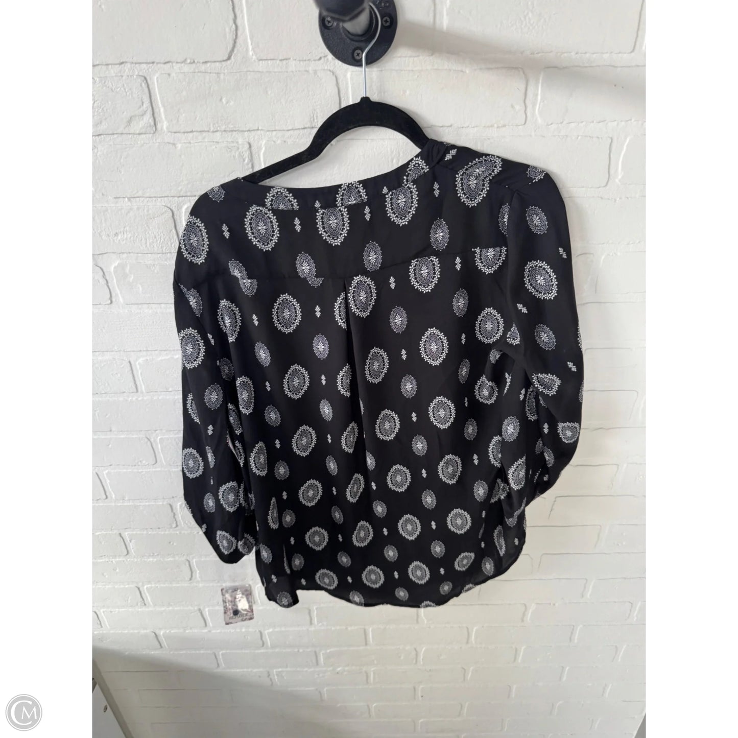 Top 3/4 Sleeve By Pink Republic In Black & White, Size: L