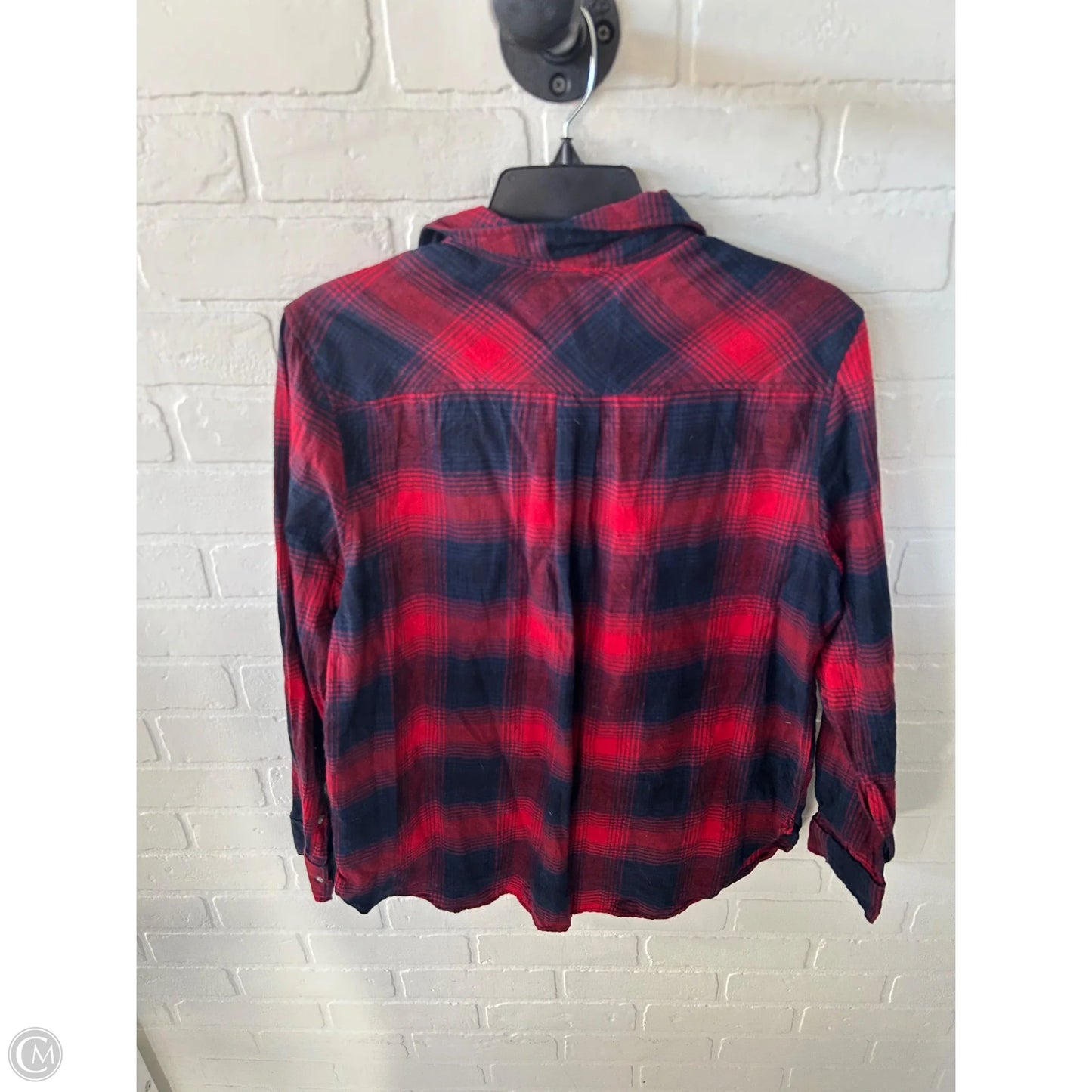 Top Long Sleeve By H&m In Blue & Red, Size: M