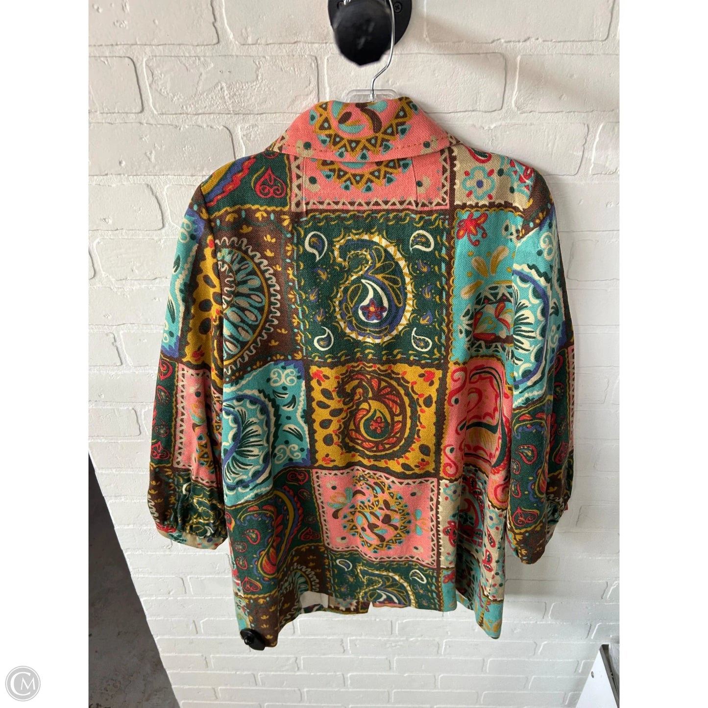 Coat Peacoat By Elevenses In Blue & Pink, Size: L