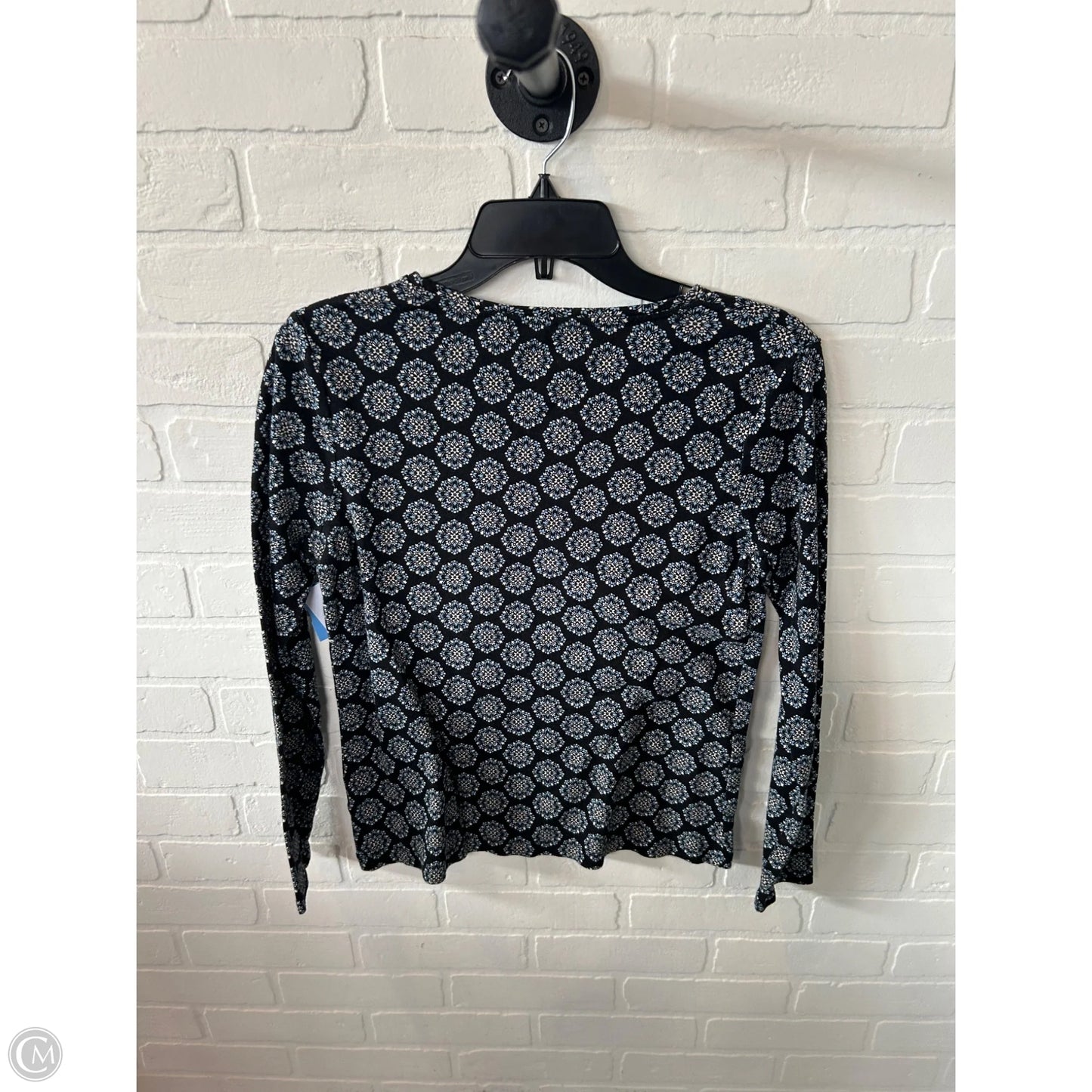 Top Long Sleeve Basic By Croft And Barrow In Black & Blue, Size: S