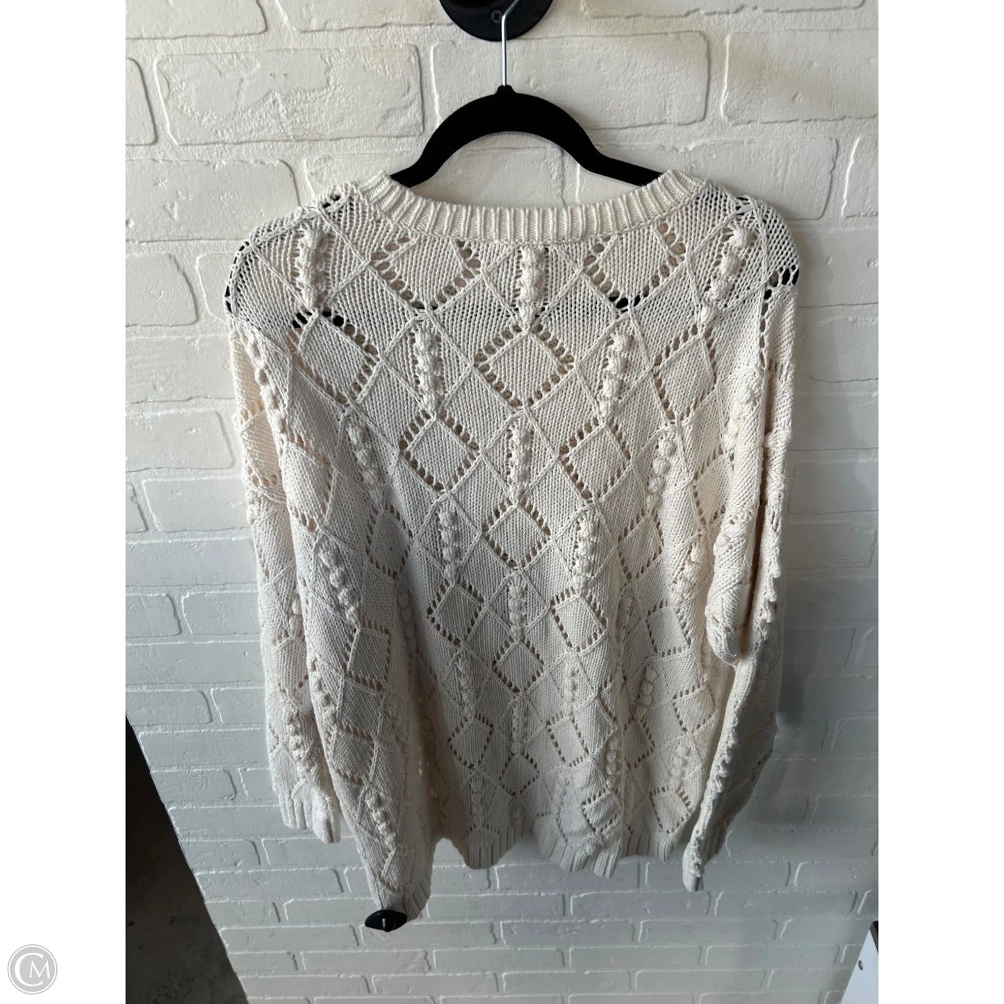 Sweater By Loft In Cream, Size: L