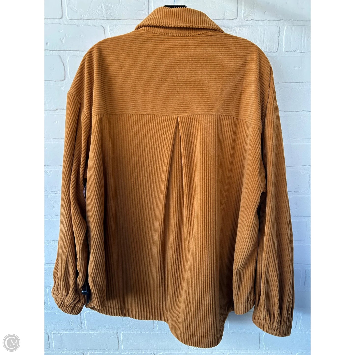 Jacket Shirt By Clothes Mentor In Orange, Size: M