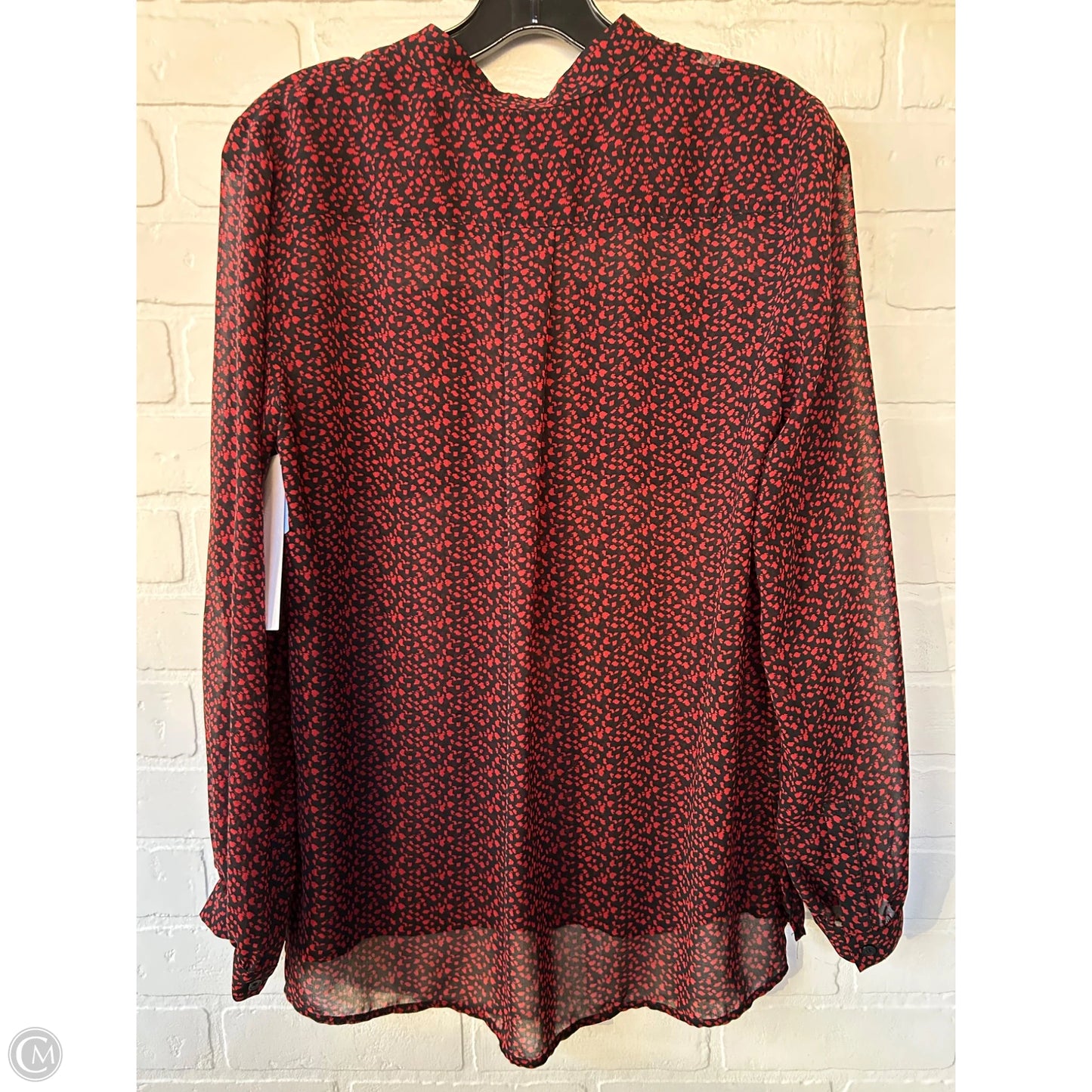 Top Long Sleeve By Talbots In Black & Red, Size: S