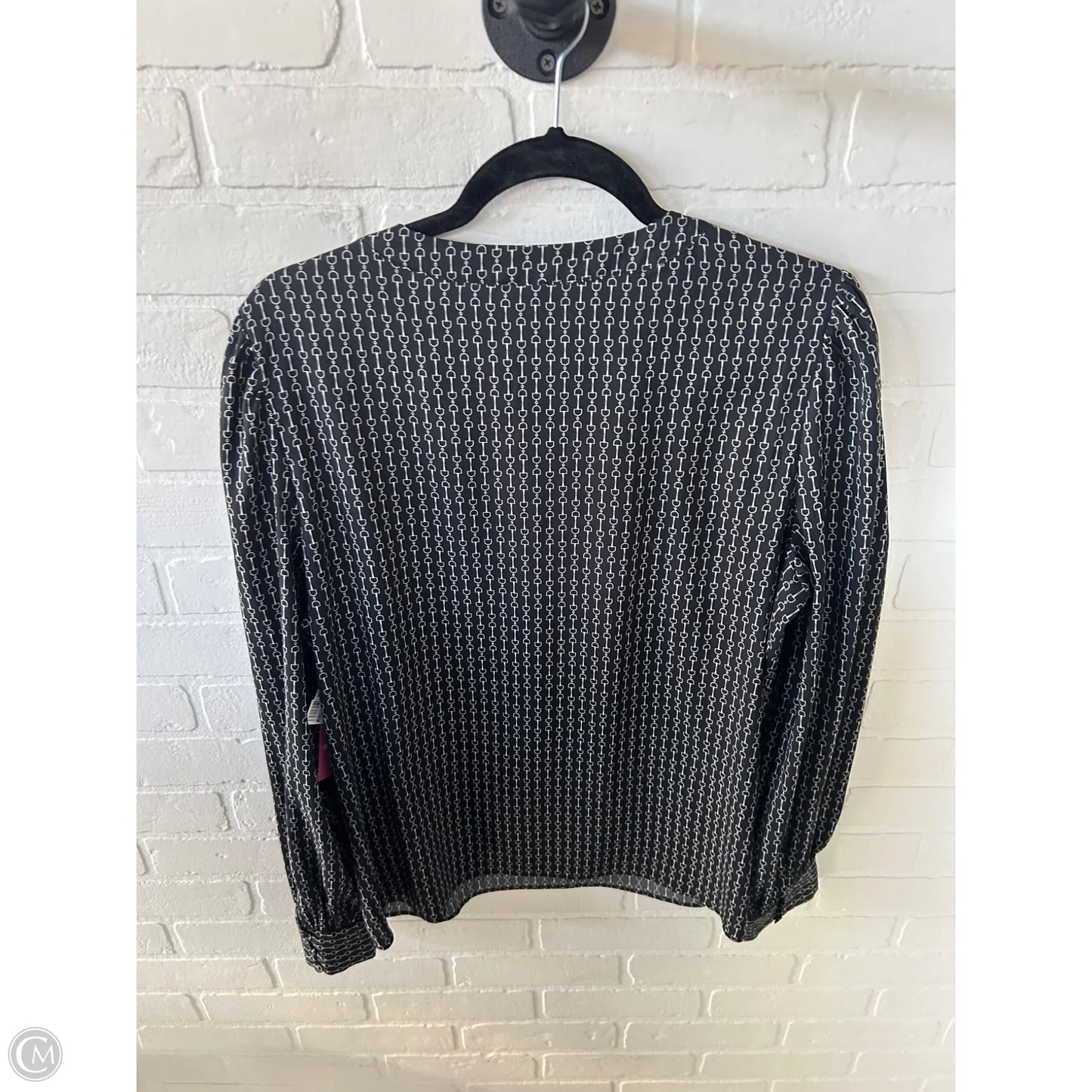 Top Long Sleeve By Express In Black & White, Size: L