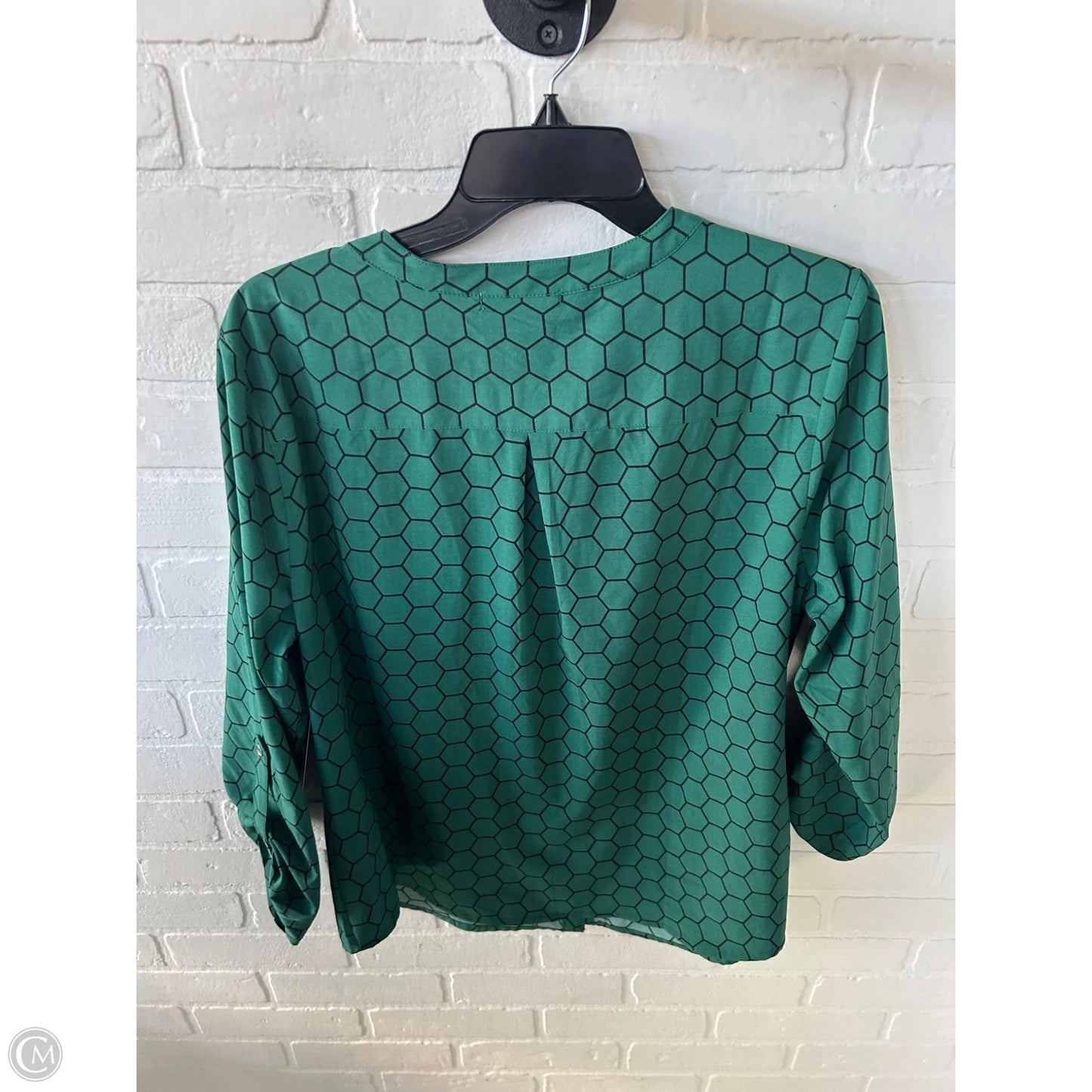 Top Long Sleeve By Notations In Black & Green, Size: L