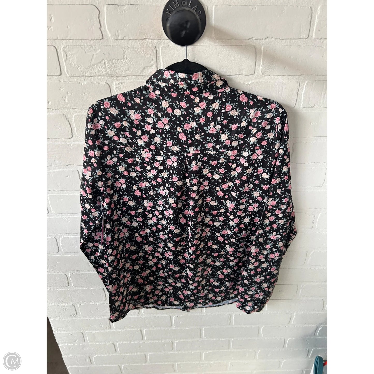 Top Long Sleeve By Allegra K In Black & Pink, Size: M