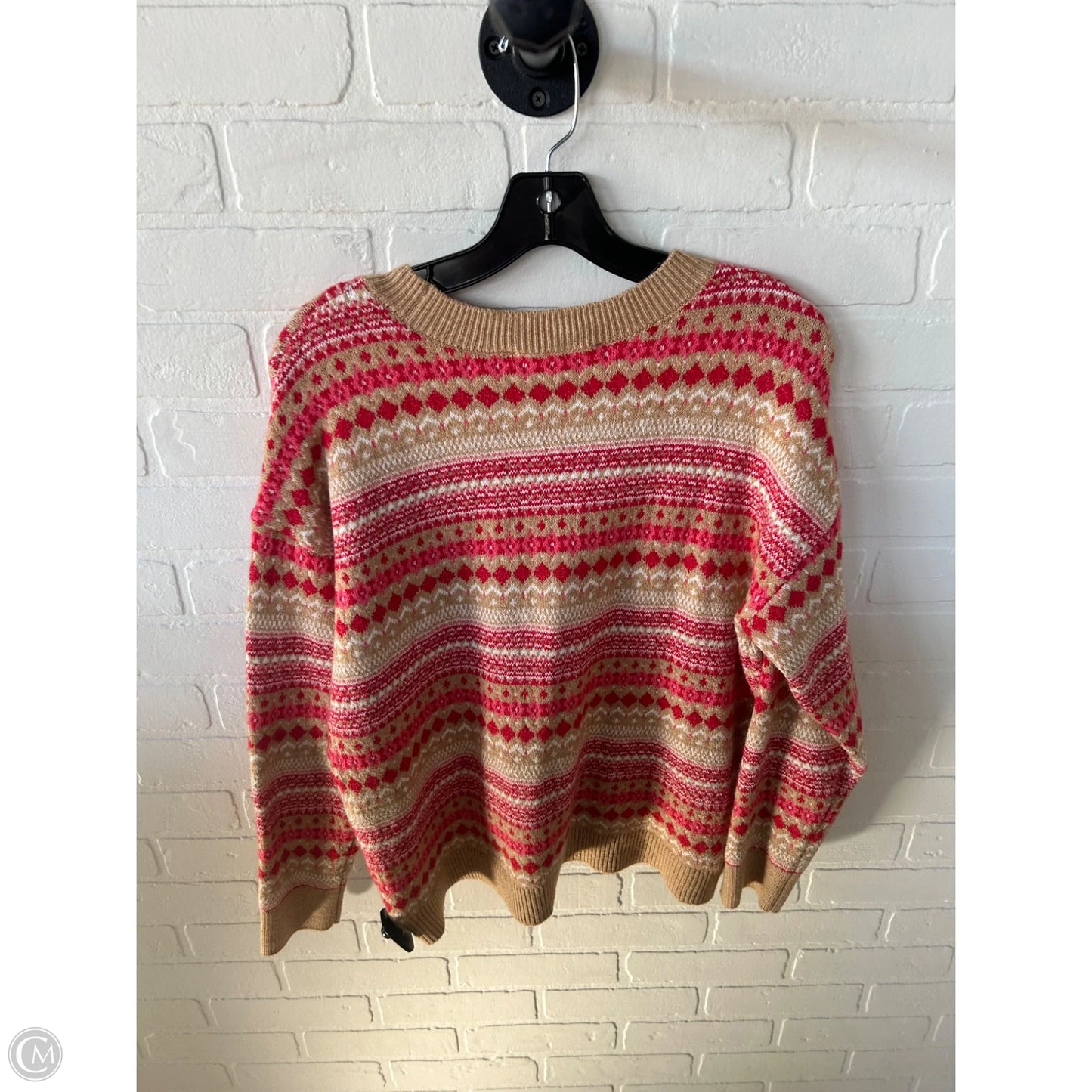 Sweater By Loft In Red & Tan, Size: S