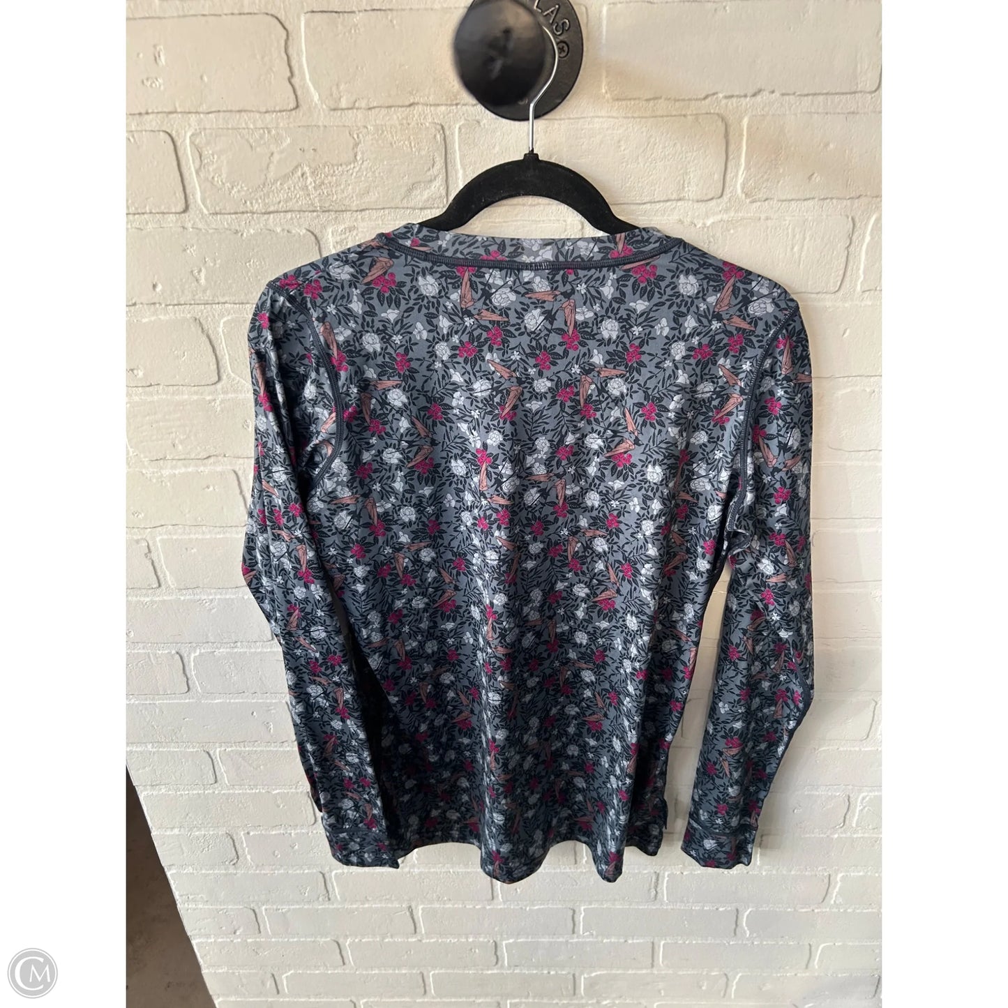 Athletic Top Long Sleeve Crewneck By Cmb In Grey & Purple, Size: L