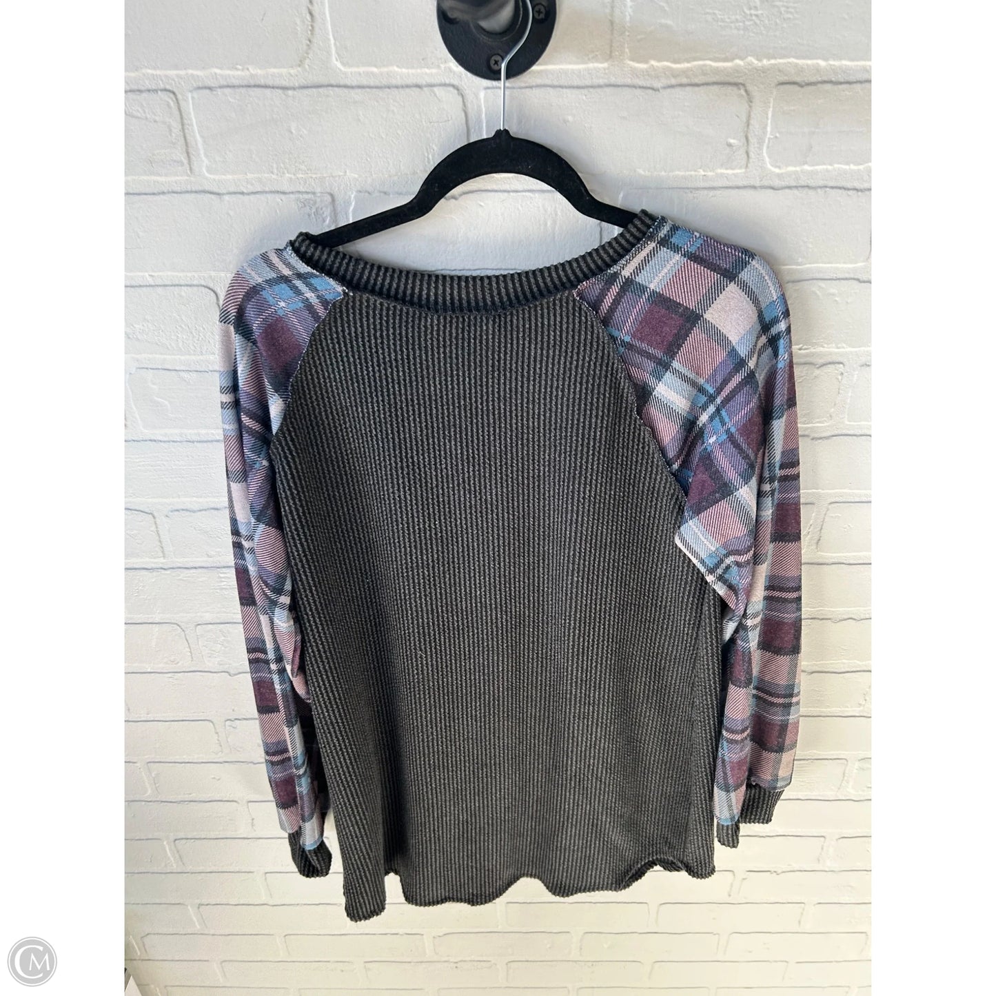 Top Long Sleeve By Heimish Usa In Grey & Purple, Size: L