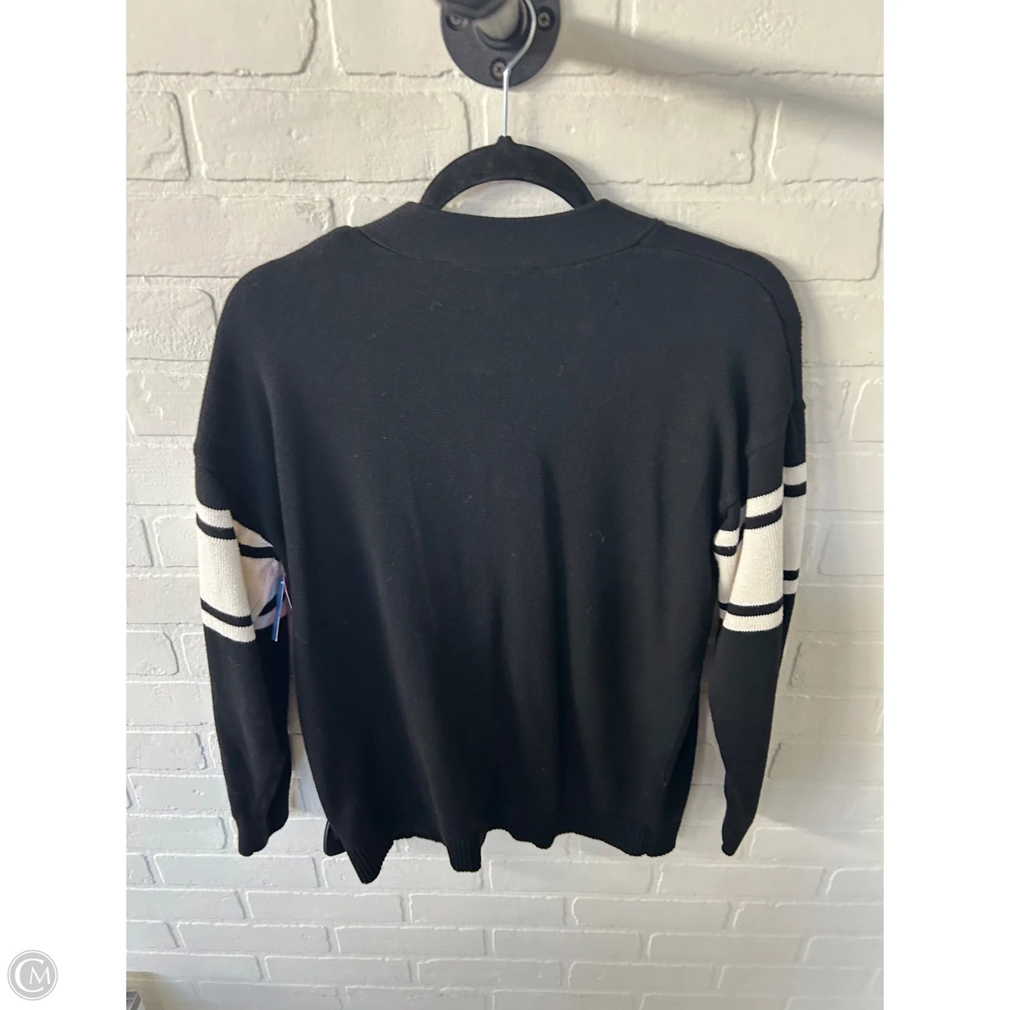 Sweater Cardigan By Michael By Michael Kors In Black & White, Size: S