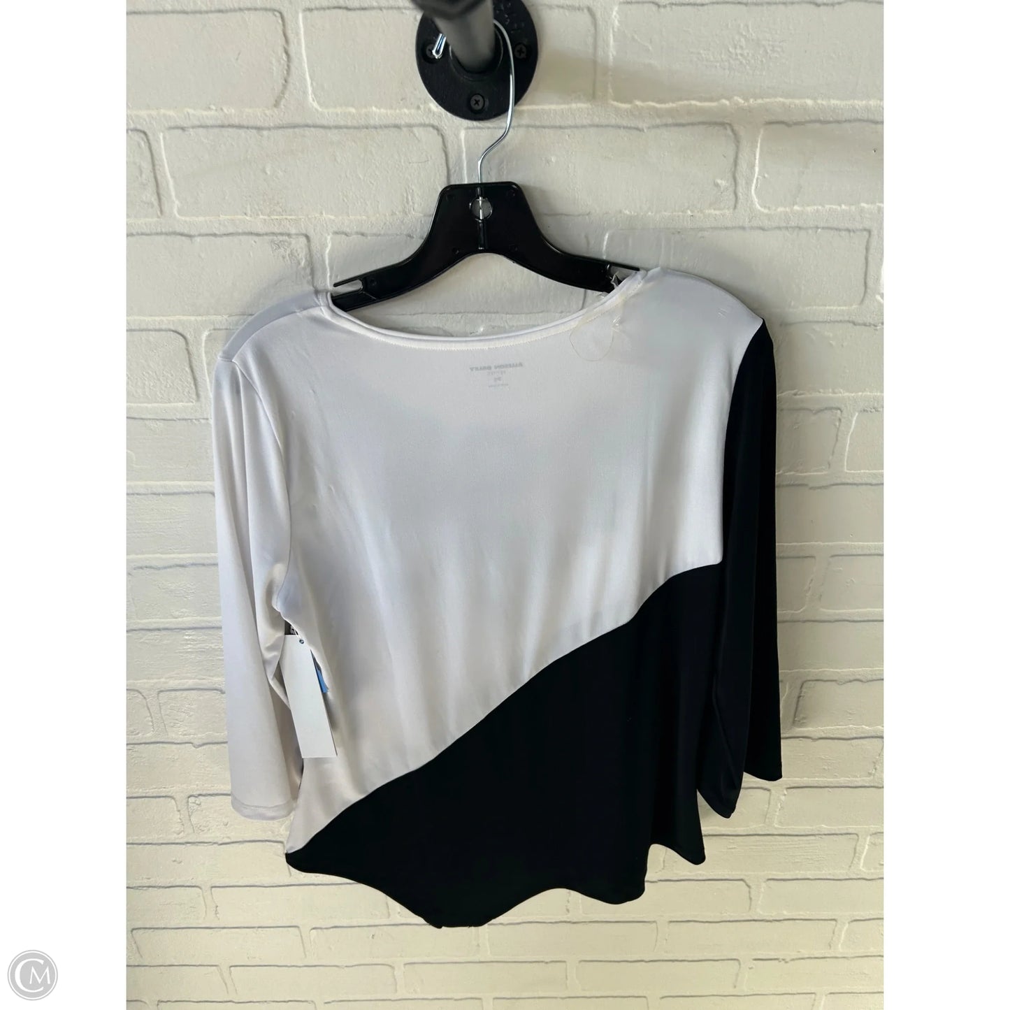 Top 3/4 Sleeve By Allison Daley In Black & White, Size: Sp