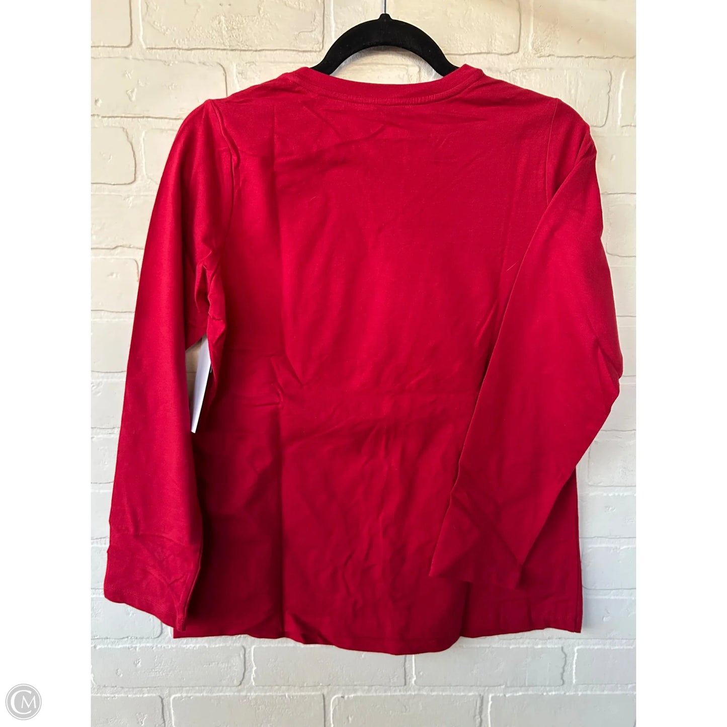 Top Long Sleeve Basic By D&co. In Red, Size: Xs