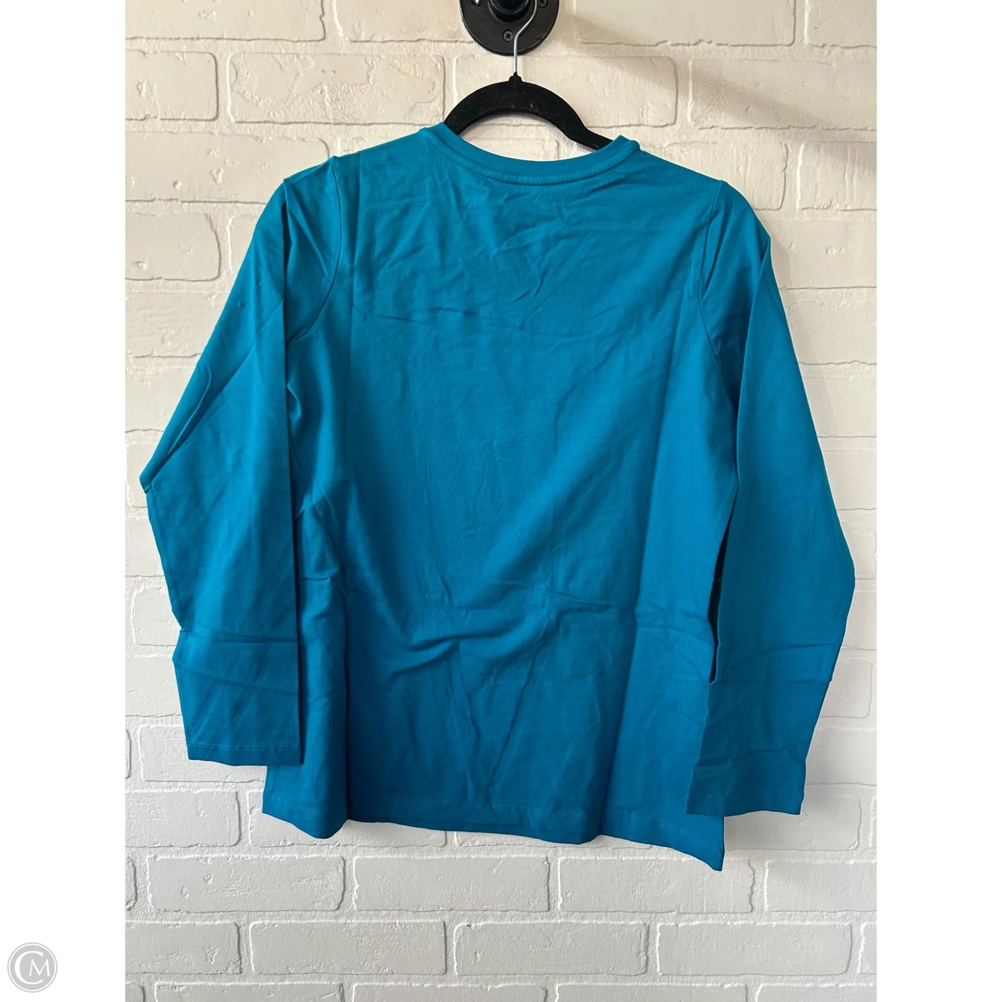 Top Long Sleeve Basic By D&co. In Blue, Size: Xs