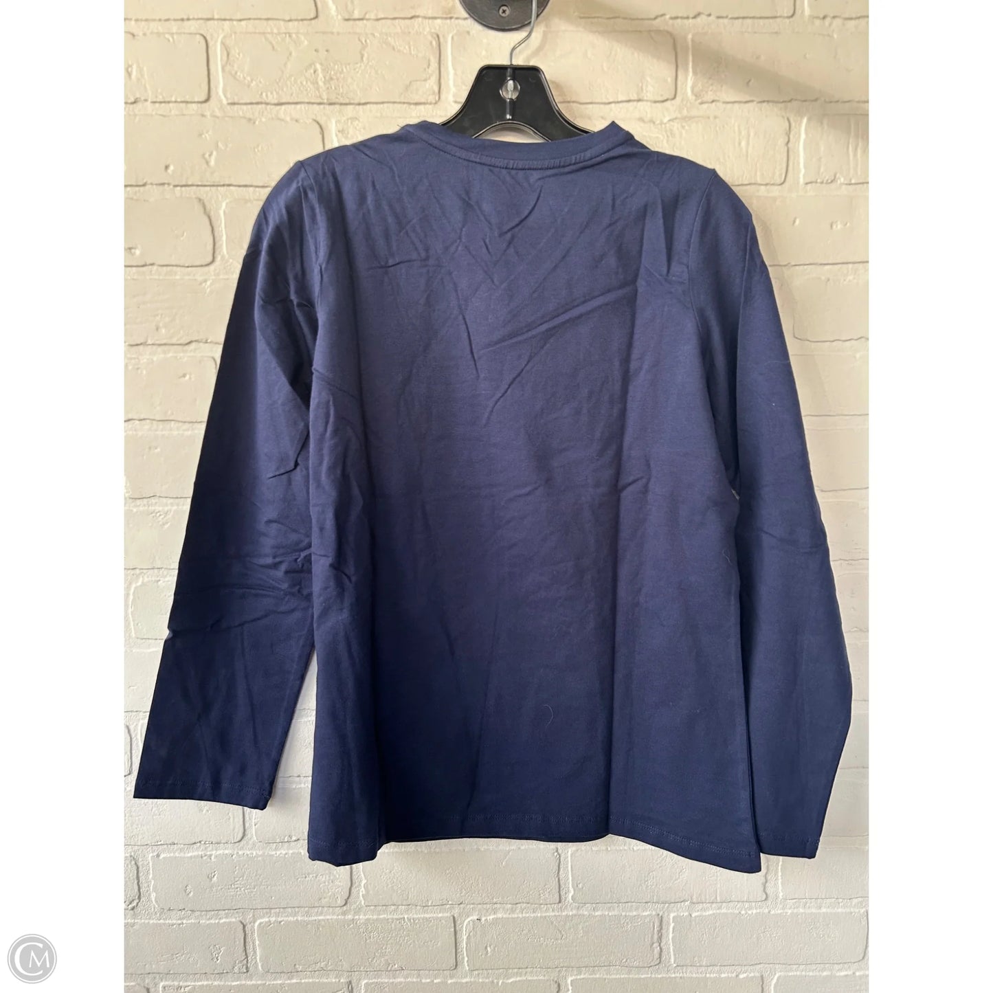 Top Long Sleeve Basic By D&co. In Blue, Size: Xs