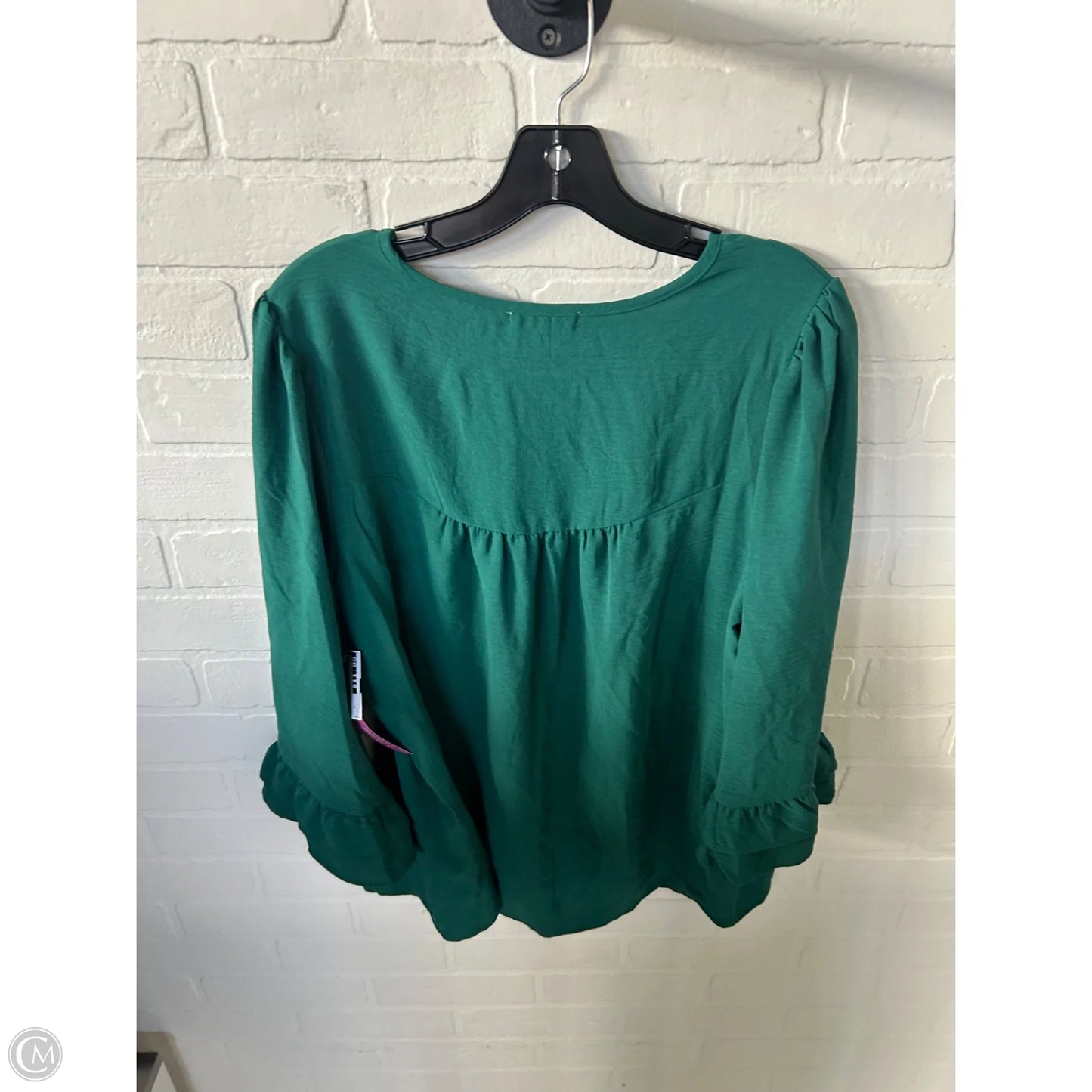 Top 3/4 Sleeve By Figuero & Flower In Green & Orange, Size: Xl