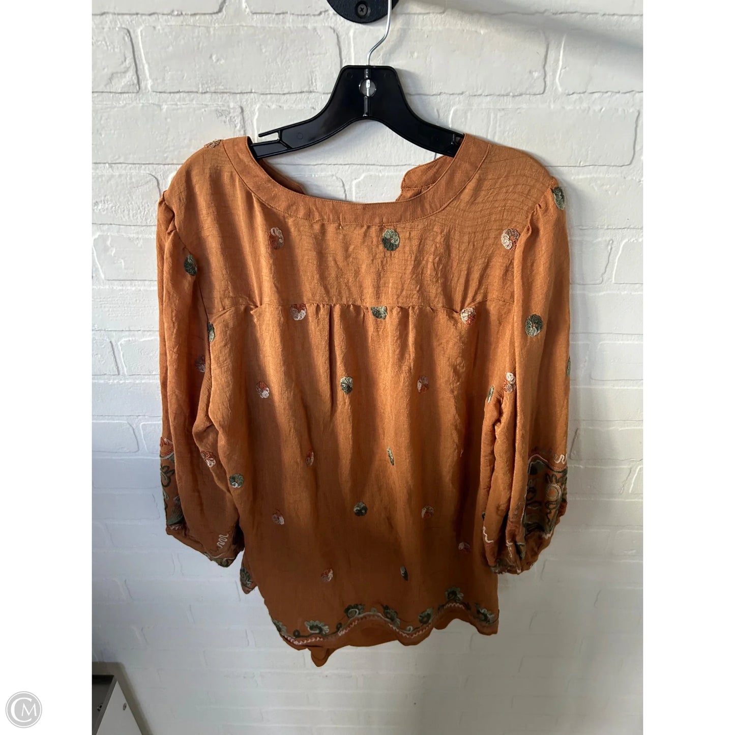 Top Long Sleeve By Figuero & Flower In Brown & Green, Size: Xl