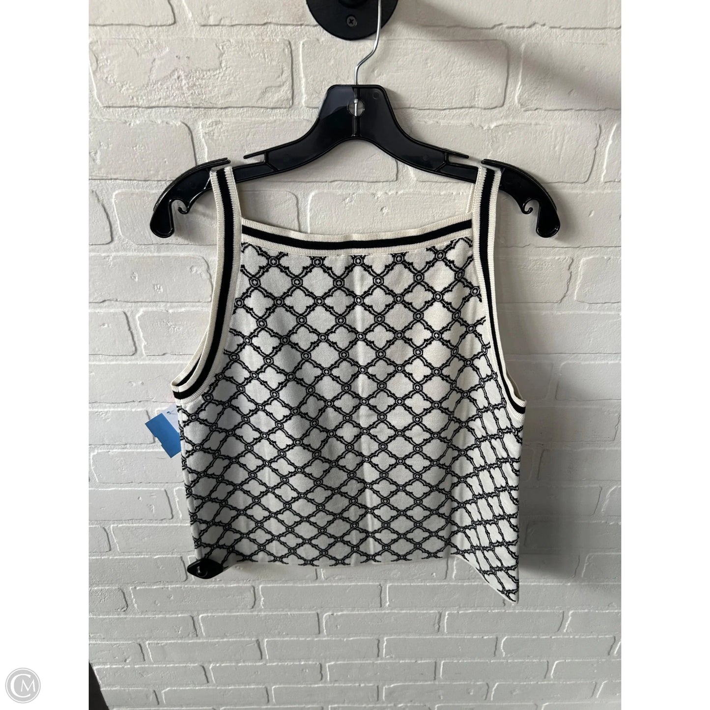 Vest Sweater By Talbots In Black & White, Size: L