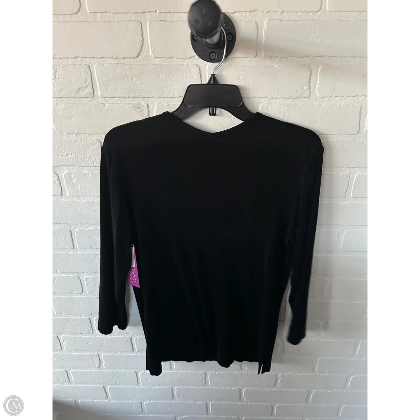 Top 3/4 Sleeve Basic By Chicos In Black, Size: M