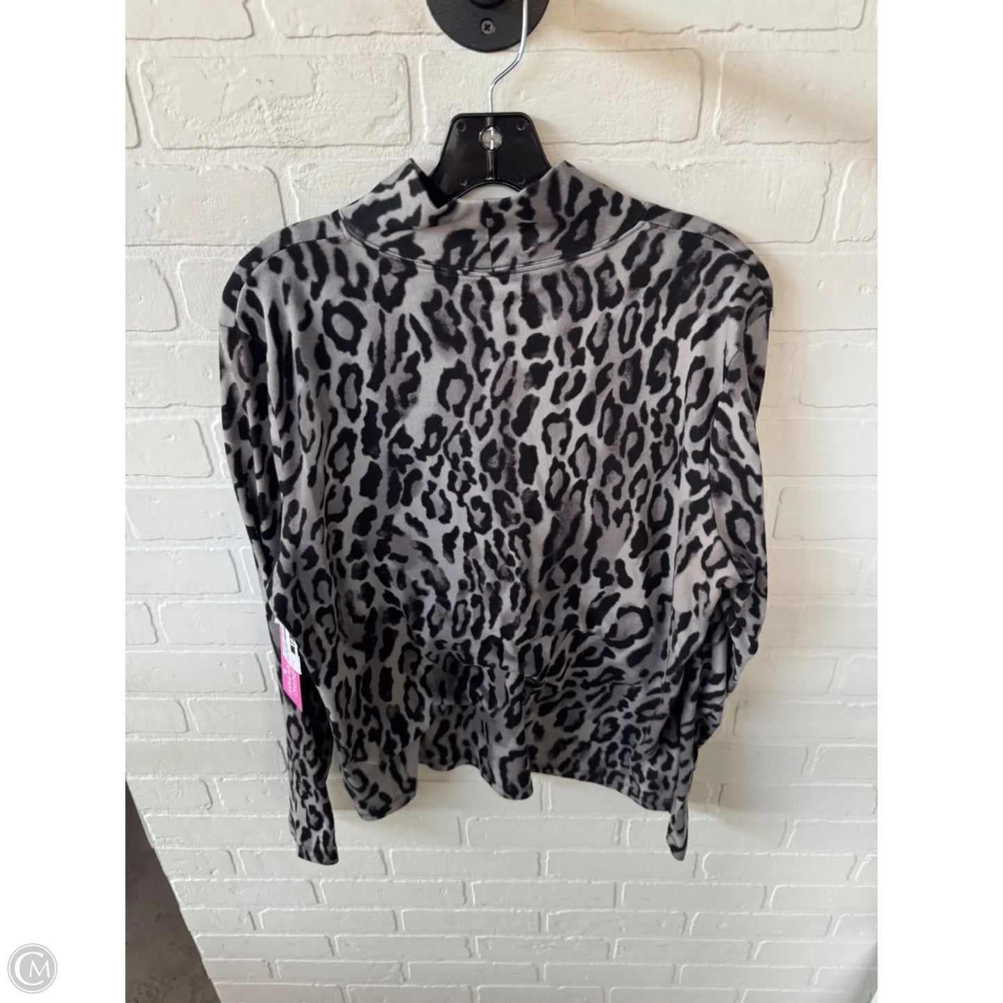 Top Long Sleeve Basic By Jones New York In Black & Grey, Size: Xl