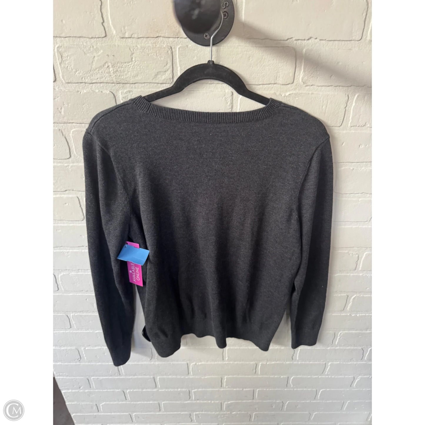Sweater By Lauren By Ralph Lauren In Grey, Size: L