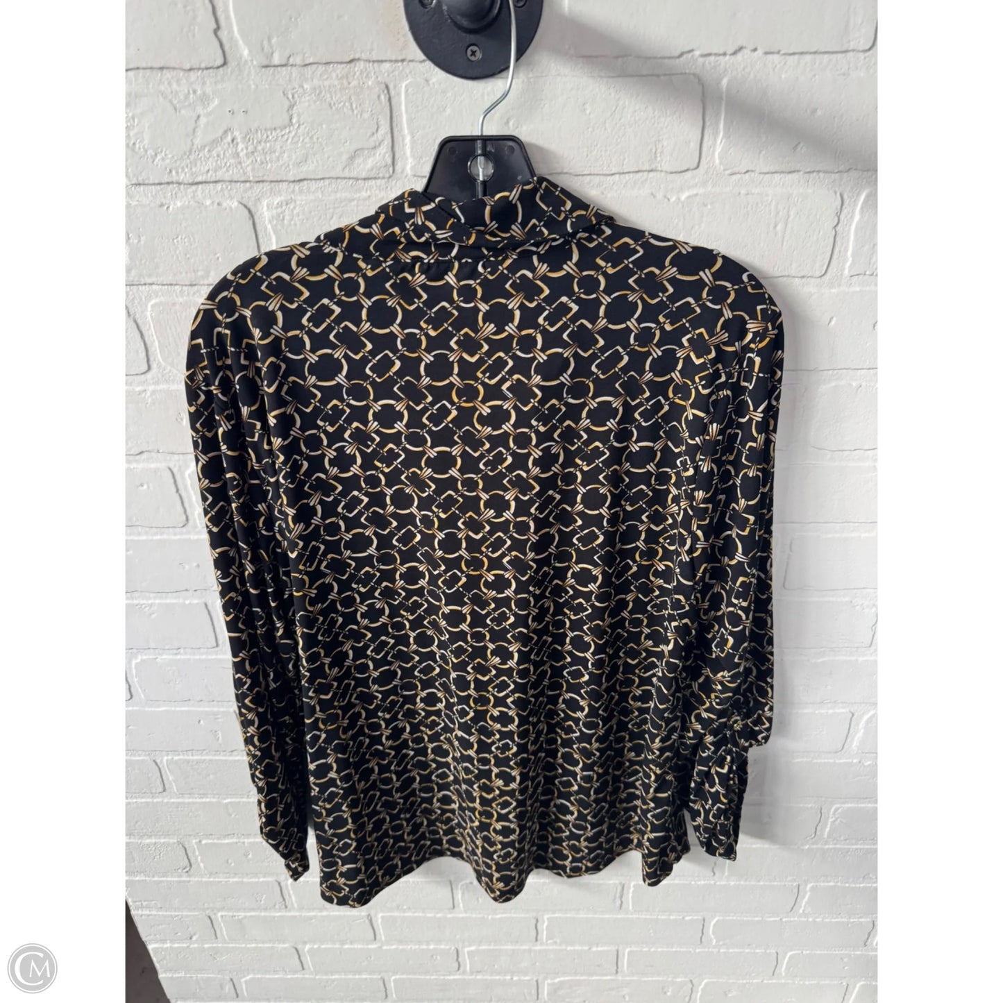 Top Long Sleeve By Jones Studio In Black & Gold, Size: Xl