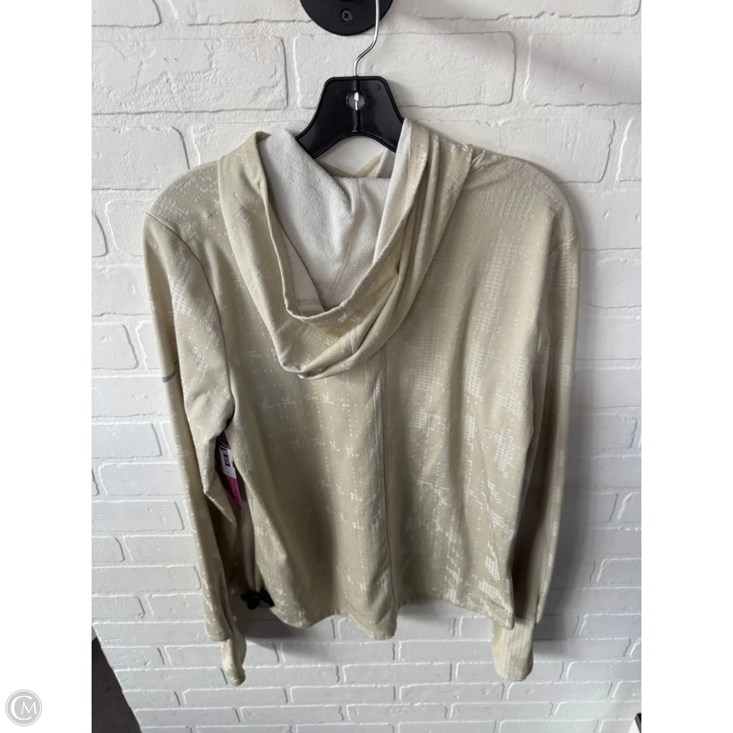 Athletic Top Long Sleeve Hoodie By Nike In Tan, Size: L