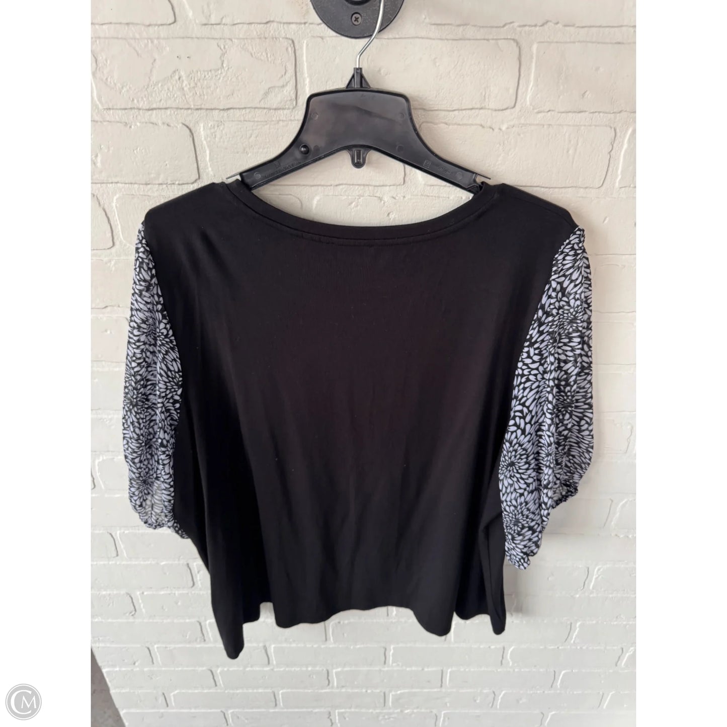 Top Short Sleeve By T Tahari In Black & White, Size: 2x