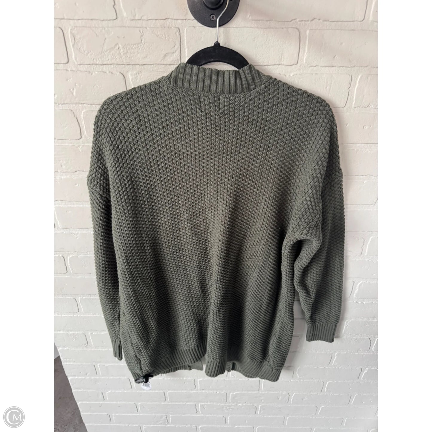 Sweater Cardigan By Gap In Green, Size: L