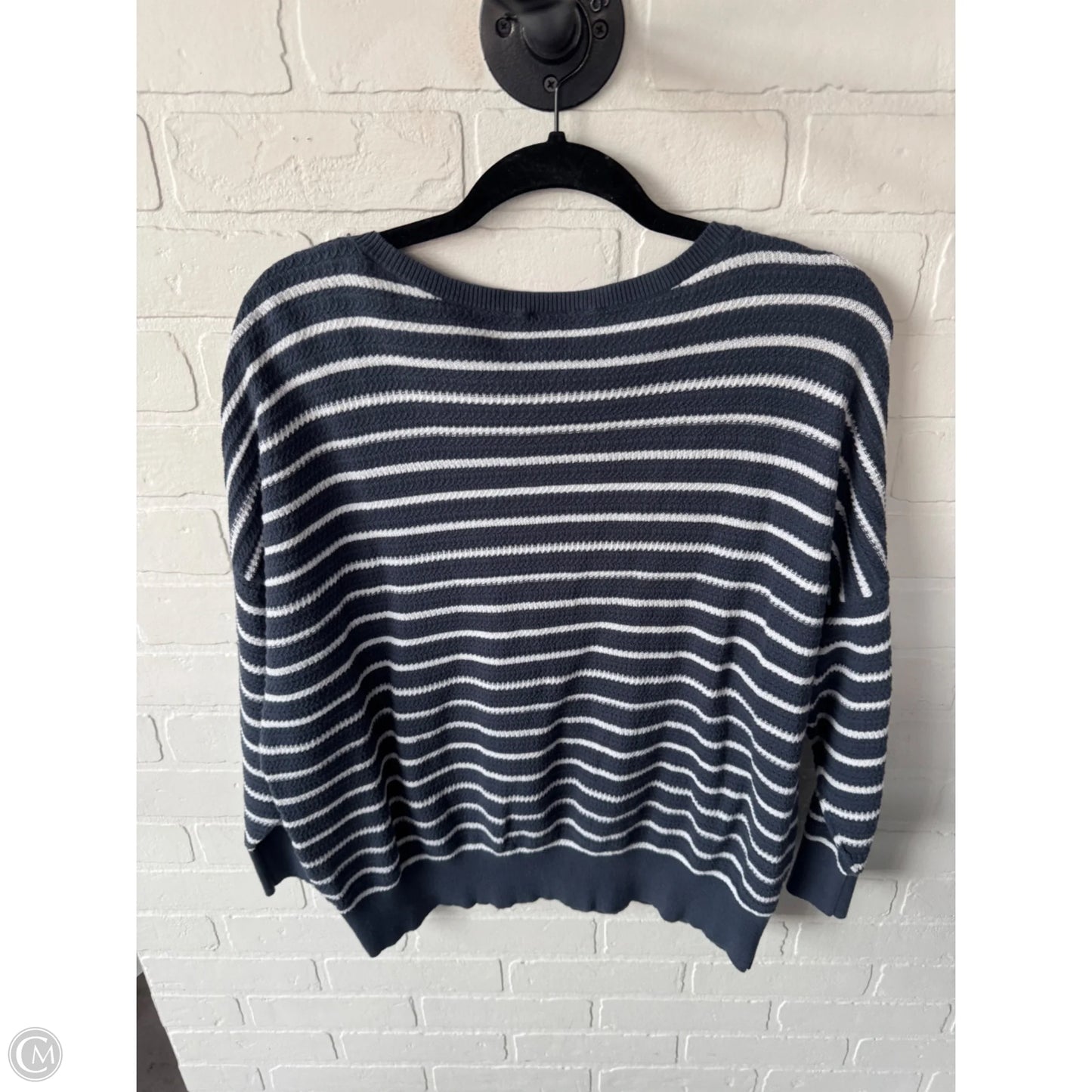 Top Long Sleeve By Loft In Blue & White, Size: Xl