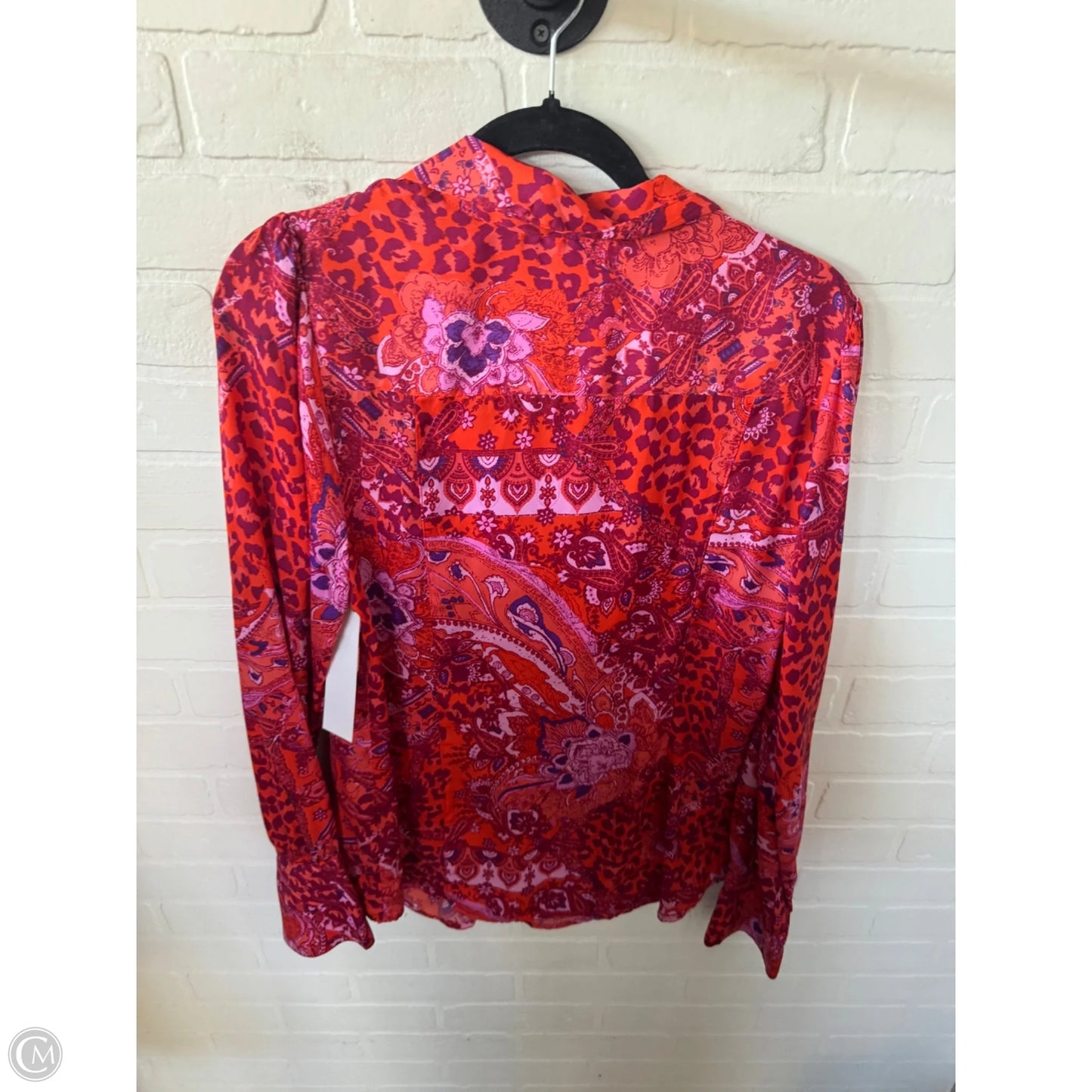 Top Long Sleeve By Free People In Orange & Purple, Size: Xl