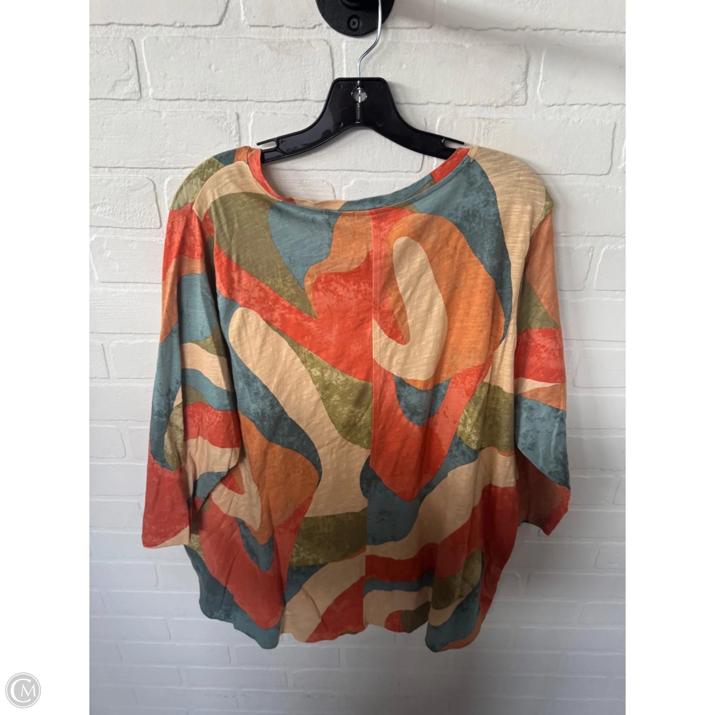 Top 3/4 Sleeve By Rachel Zoe In Green & Orange, Size: 2x