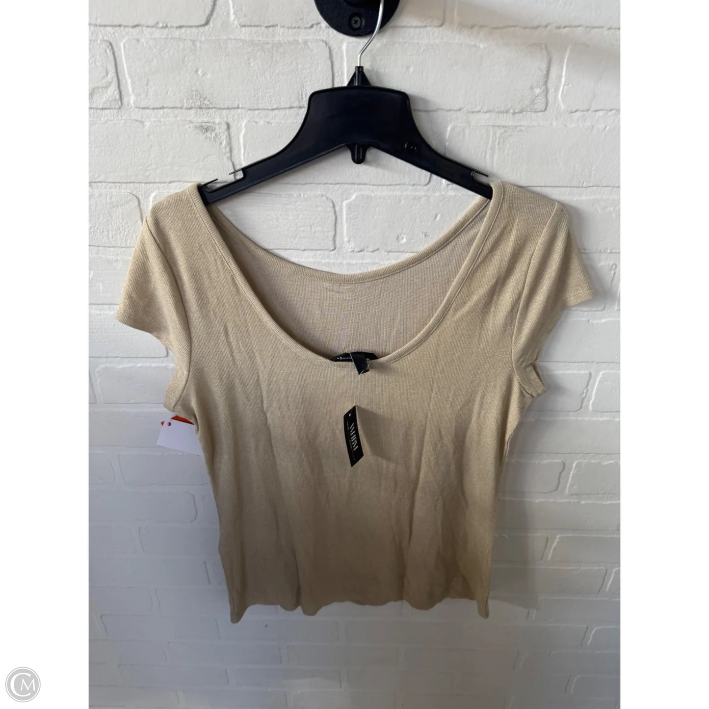 Top Short Sleeve By White House Black Market In Gold, Size: L