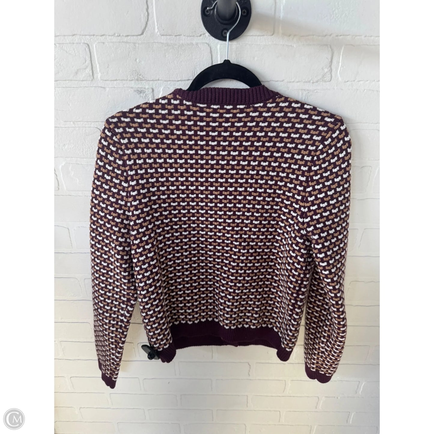 Sweater Cardigan By Ann Taylor In Brown & Tan, Size: M