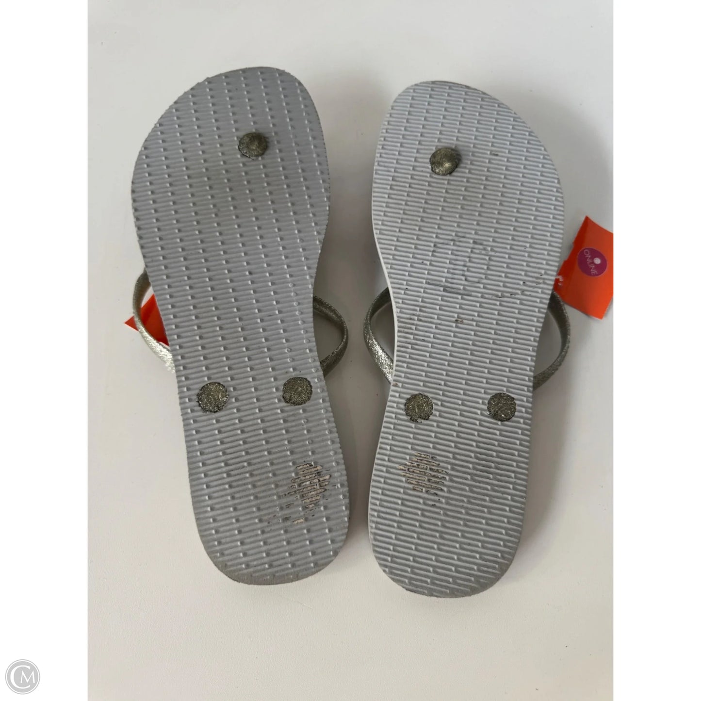 Sandals Flip Flops By Havaianas In Silver, Size: 11