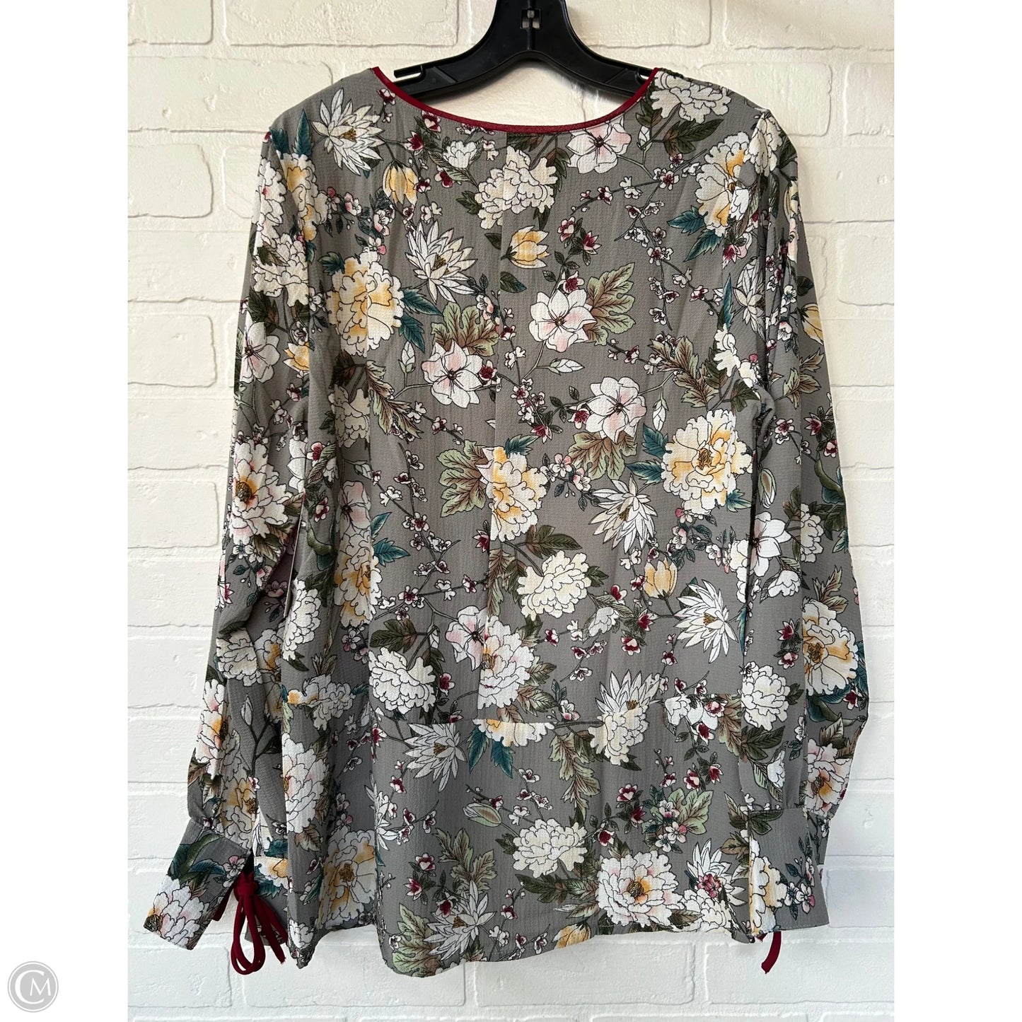 Top Long Sleeve By Hayden La In Grey & Tan, Size: L