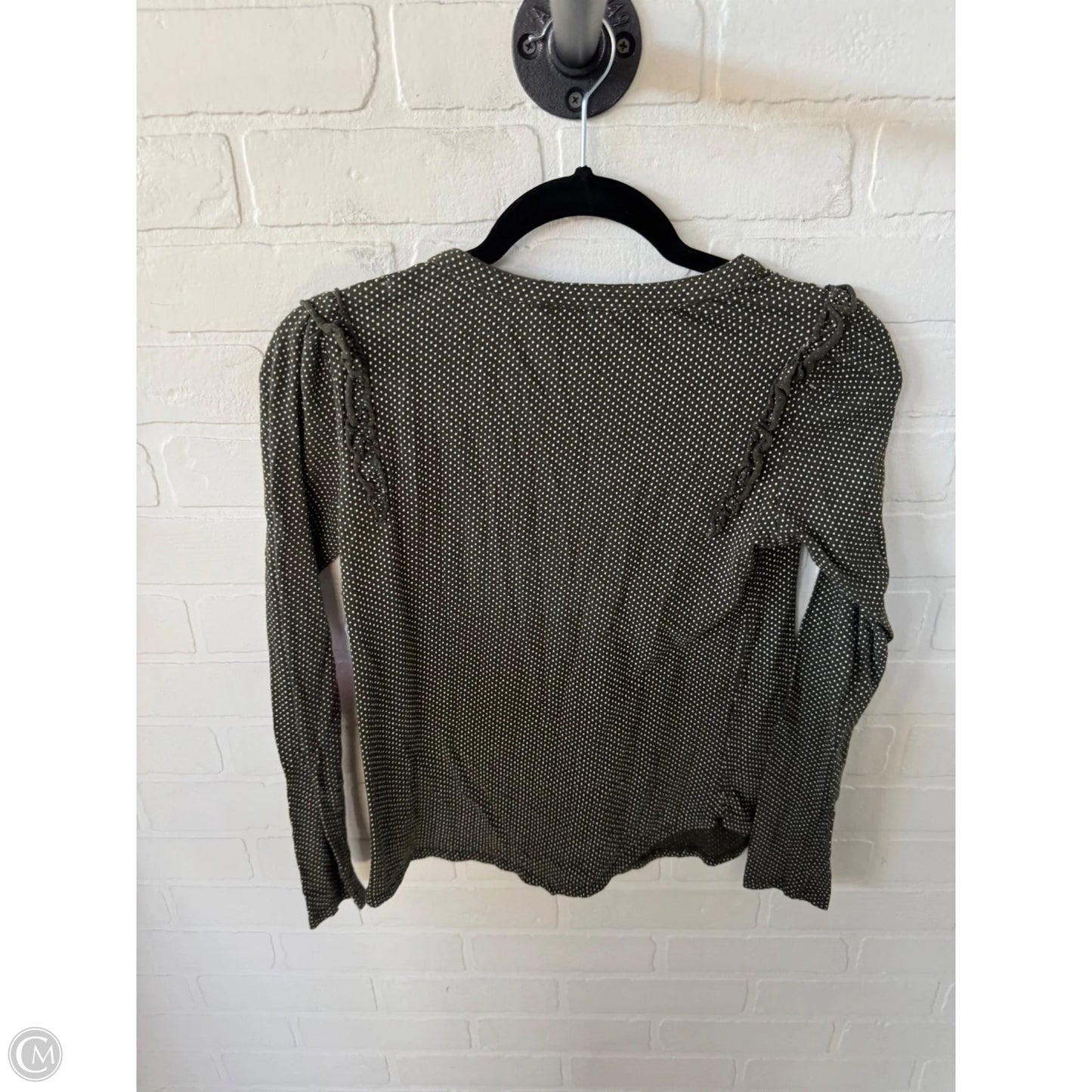 Top Long Sleeve By Lucky Brand In Green & White, Size: Xs