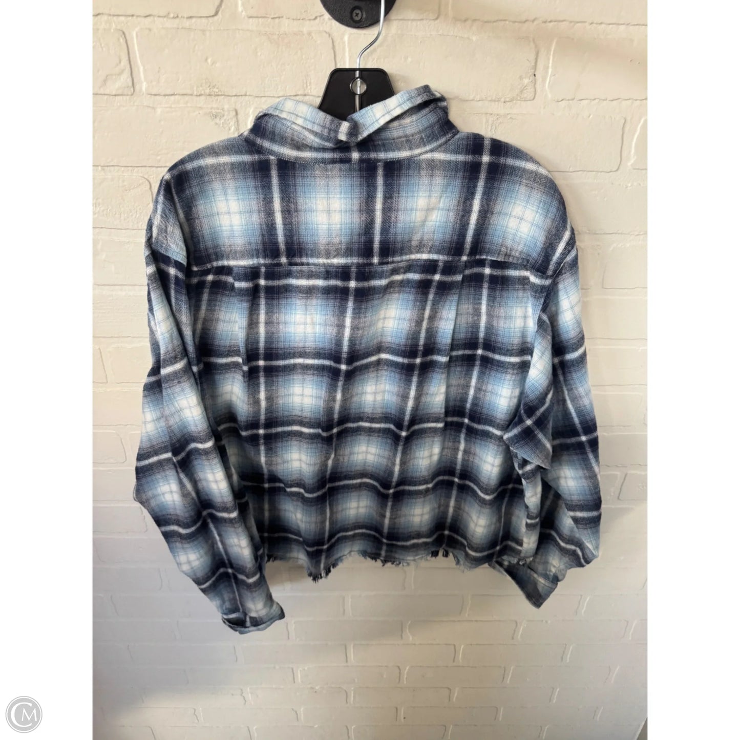 Top Long Sleeve By Lucky Brand In Blue & White, Size: Xl