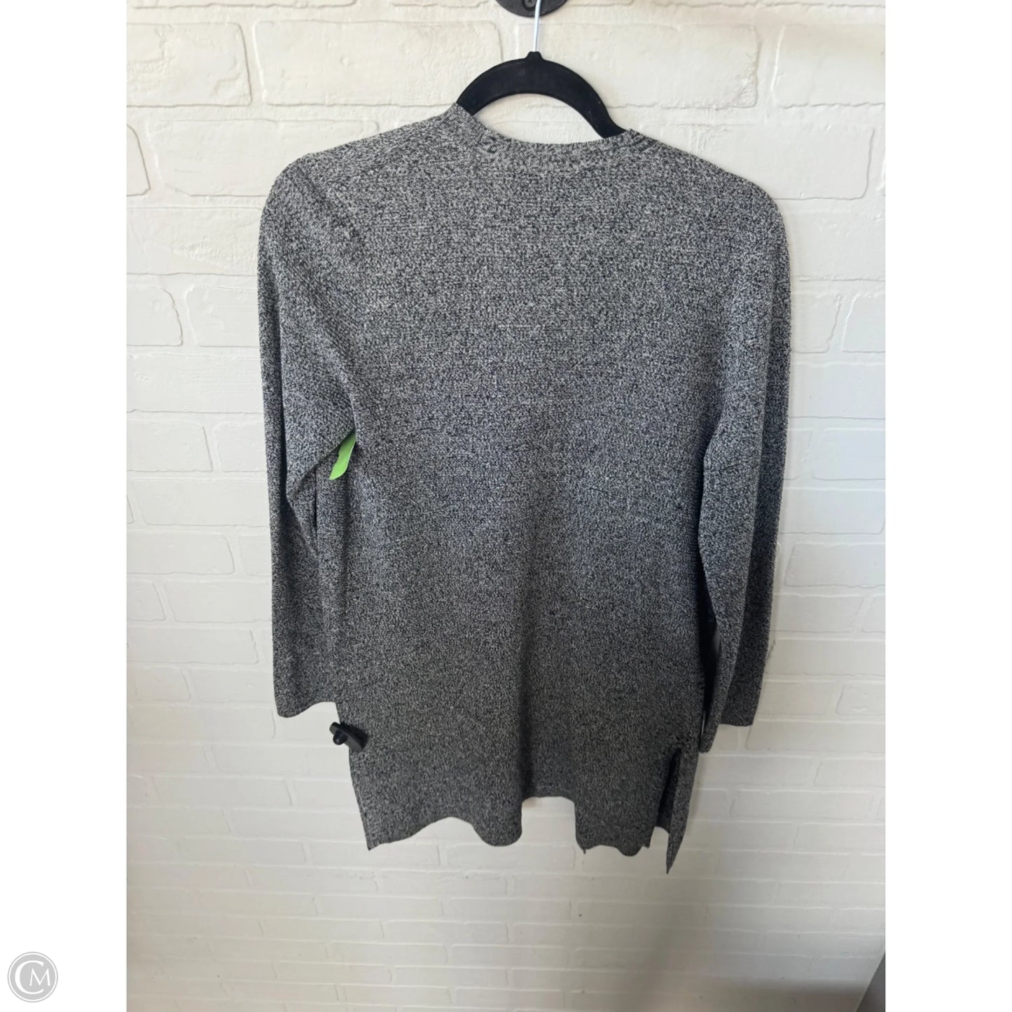 Sweater Cardigan By Eileen Fisher In Black & Grey, Size: S