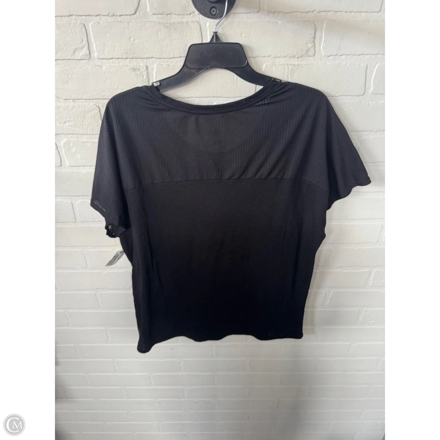 Athletic Top Short Sleeve By Reebok In Black, Size: L