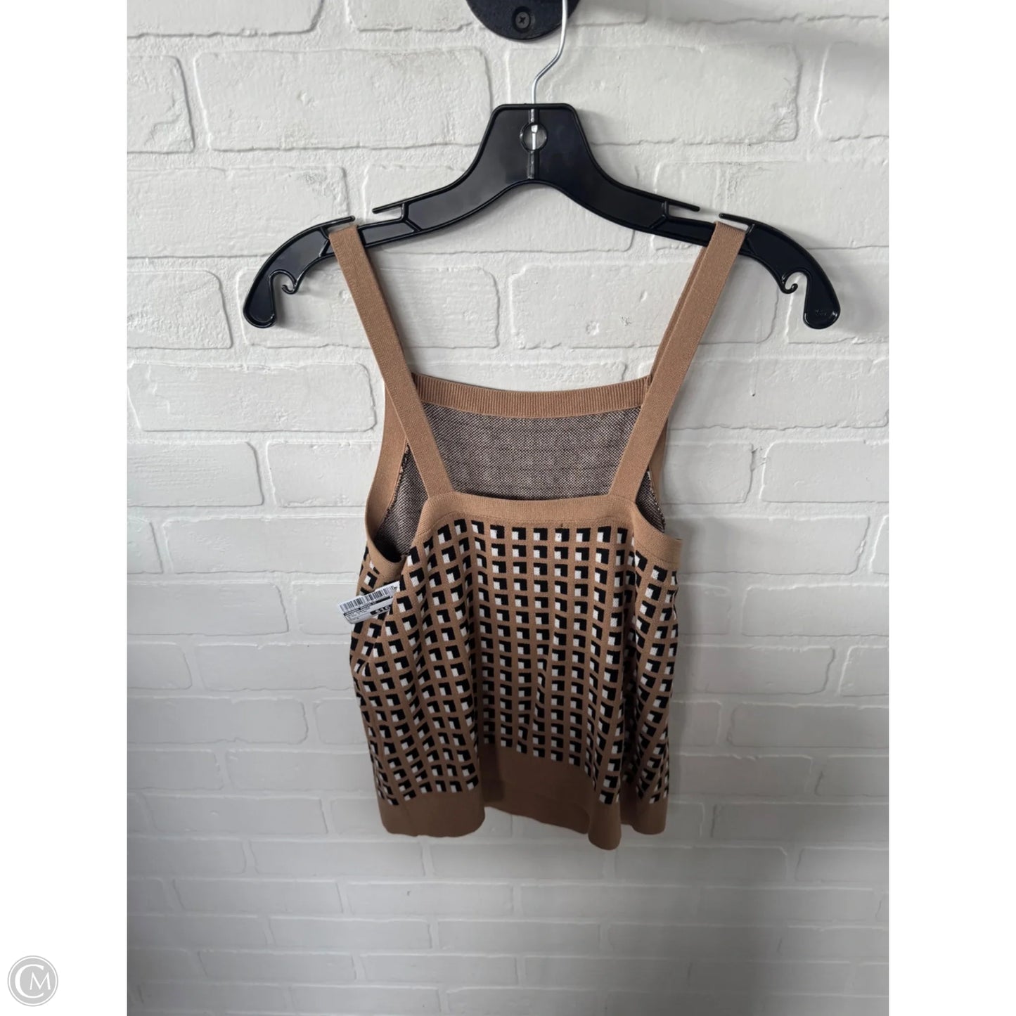Vest Sweater By Banana Republic In Black & Tan, Size: S