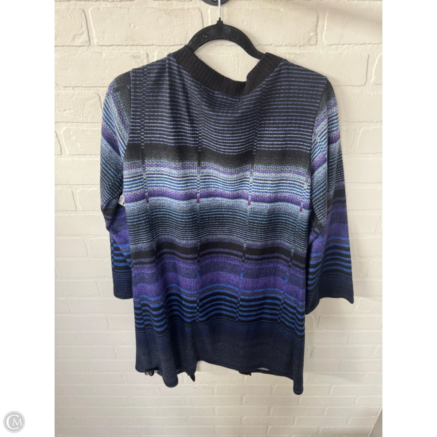 Sweater Cardigan By Clothes Mentor In Black & Purple, Size: M