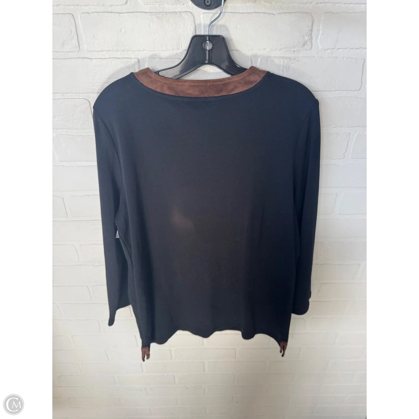 Top 3/4 Sleeve By Lauren By Ralph Lauren In Black & Brown, Size: Xl