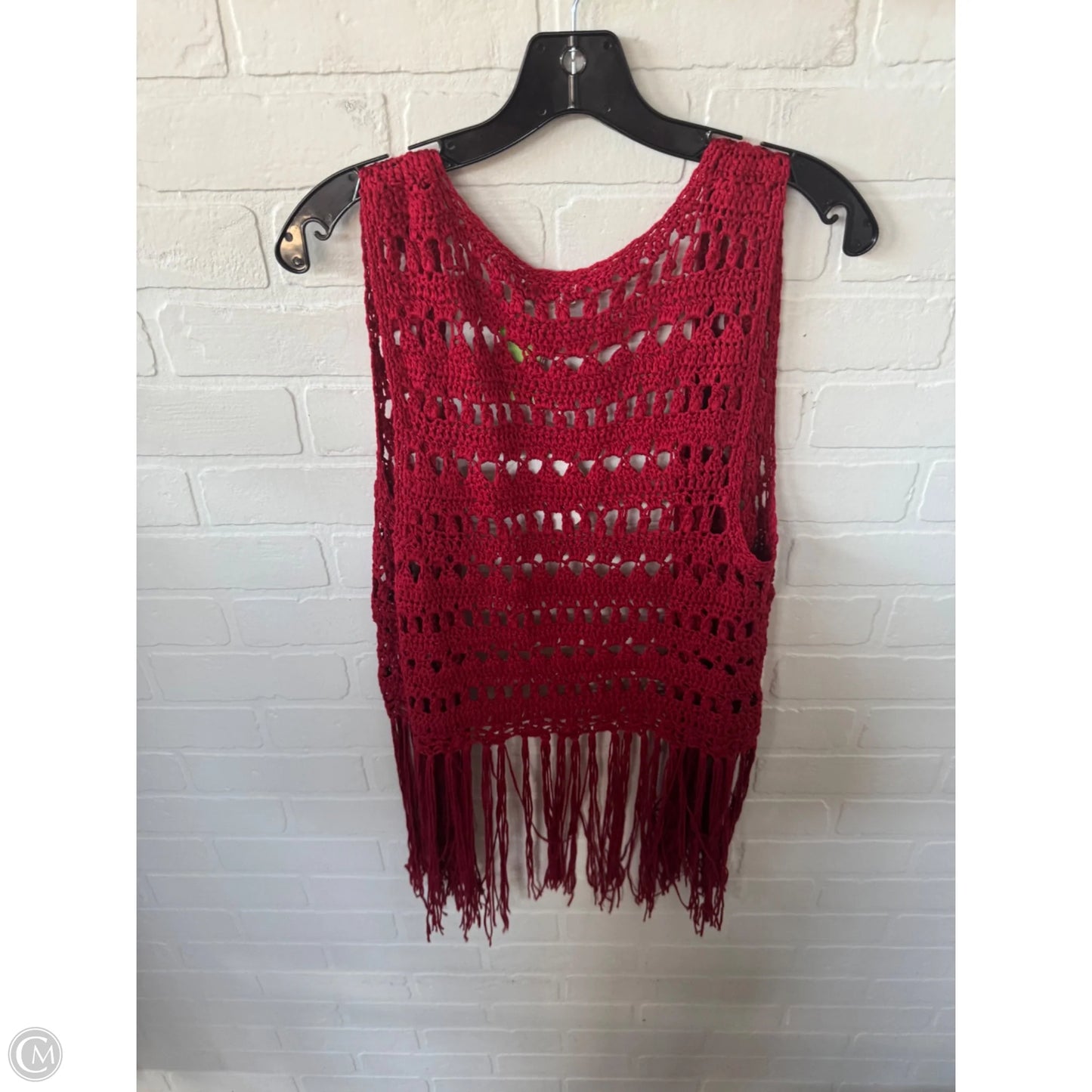 Vest Sweater By Umgee In Red, Size: M