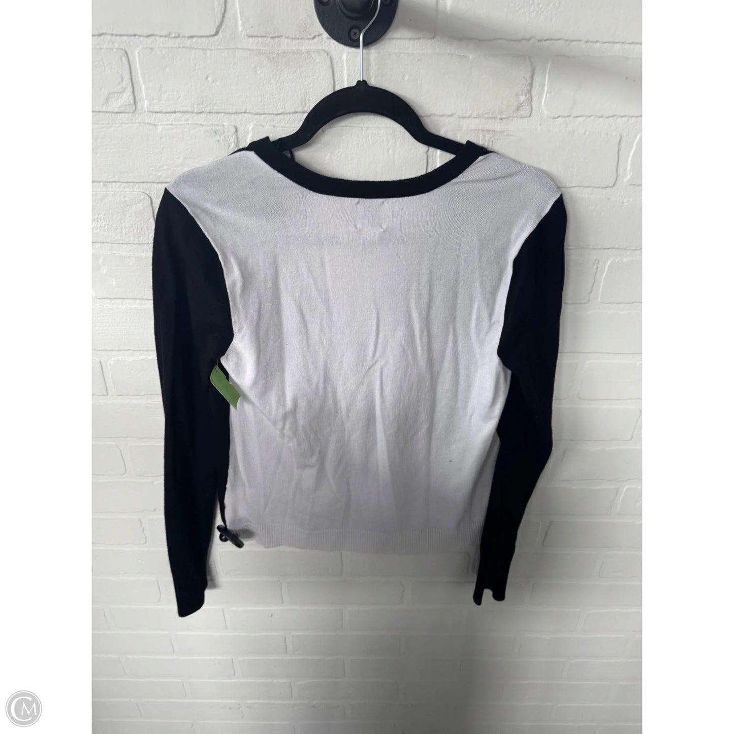 Sweater Cardigan By Anne Klein In Black & White, Size: M