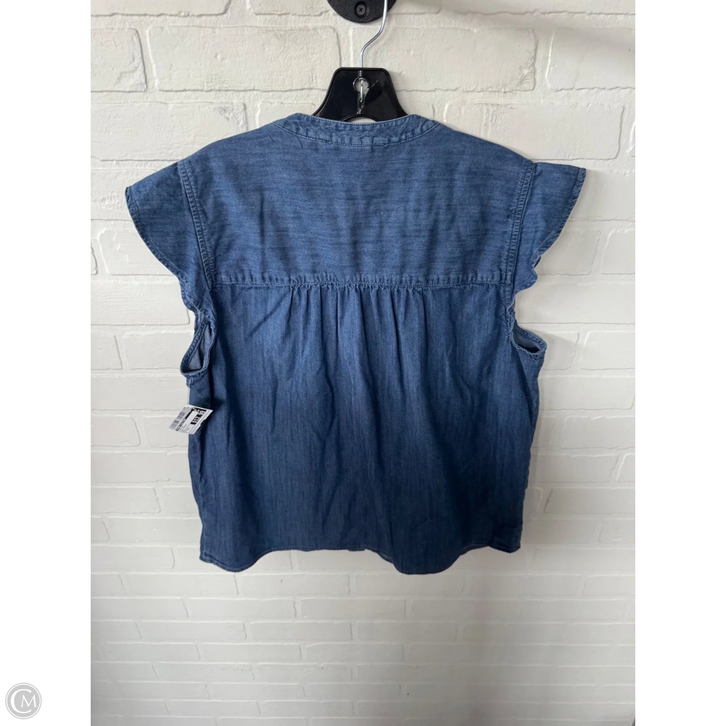 Top Short Sleeve By Tommy Hilfiger In Blue Denim, Size: Xl