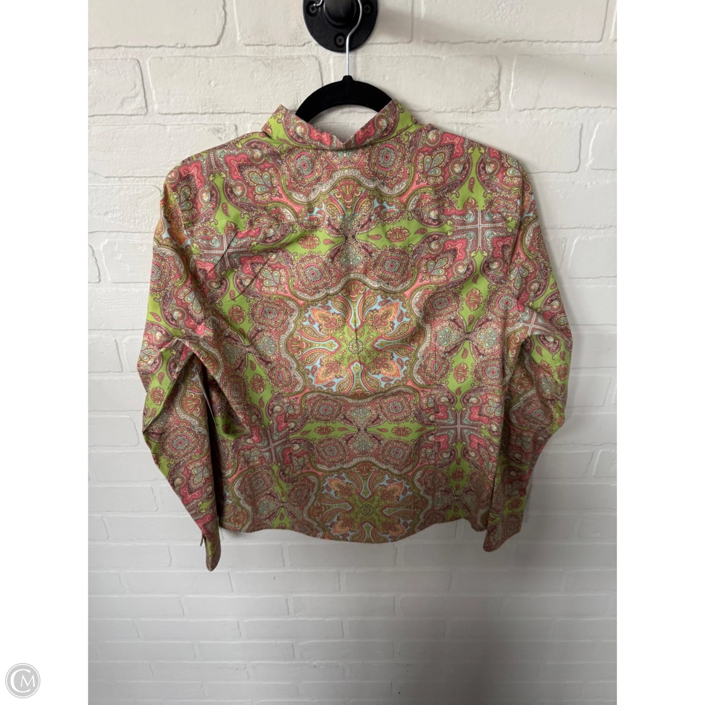 Top Long Sleeve By Lands End In Green & Pink, Size: Mp