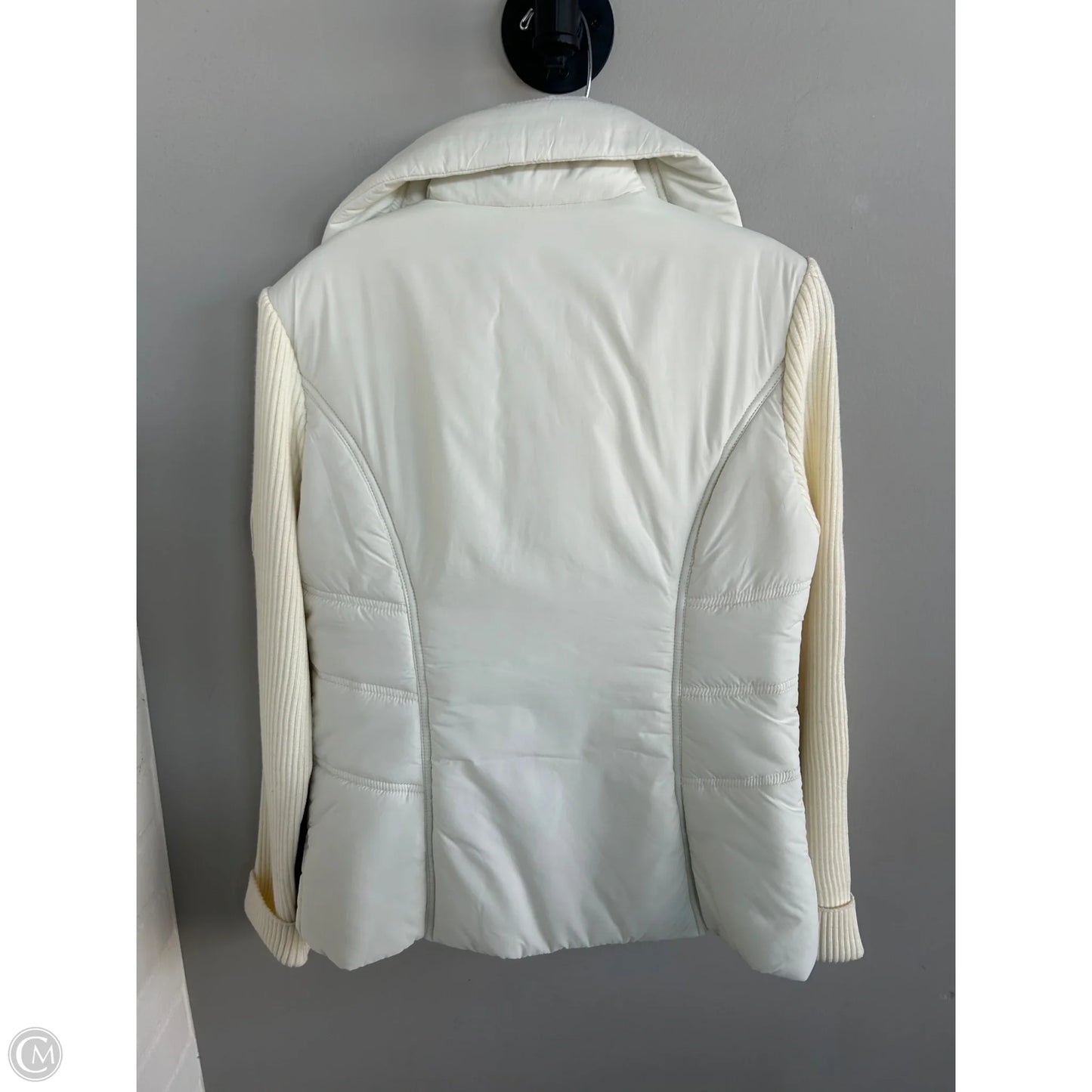 Jacket Puffer & Quilted By Tommy Hilfiger In Cream & White, Size: M